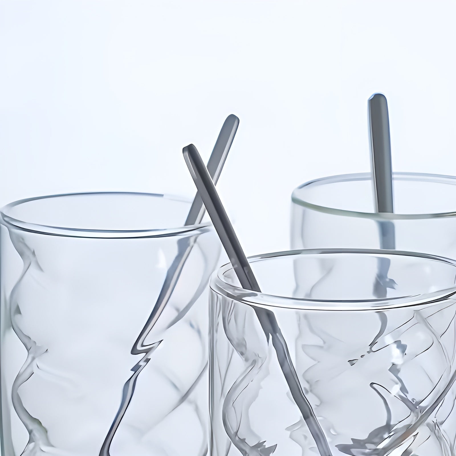 Dobbeltveggede Spiralglass i 4-pk – Varmeisolerende og Hitzebestandige | Perfekt for Kaffe Te og Dessert - Tumblere