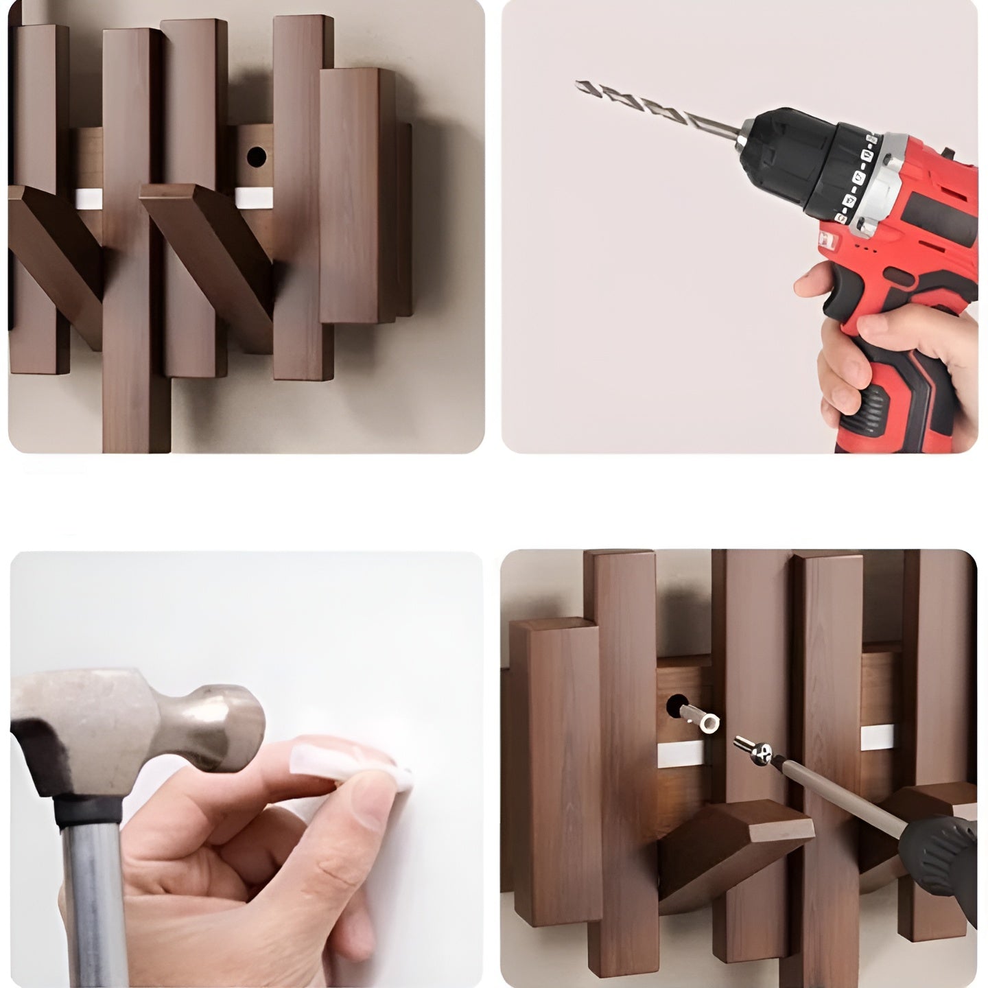 Stilig Klesskap I Tre – Fleksible Magnetkroker For Bedre Orden | Perfekt Til Soverommet - Vegghyller