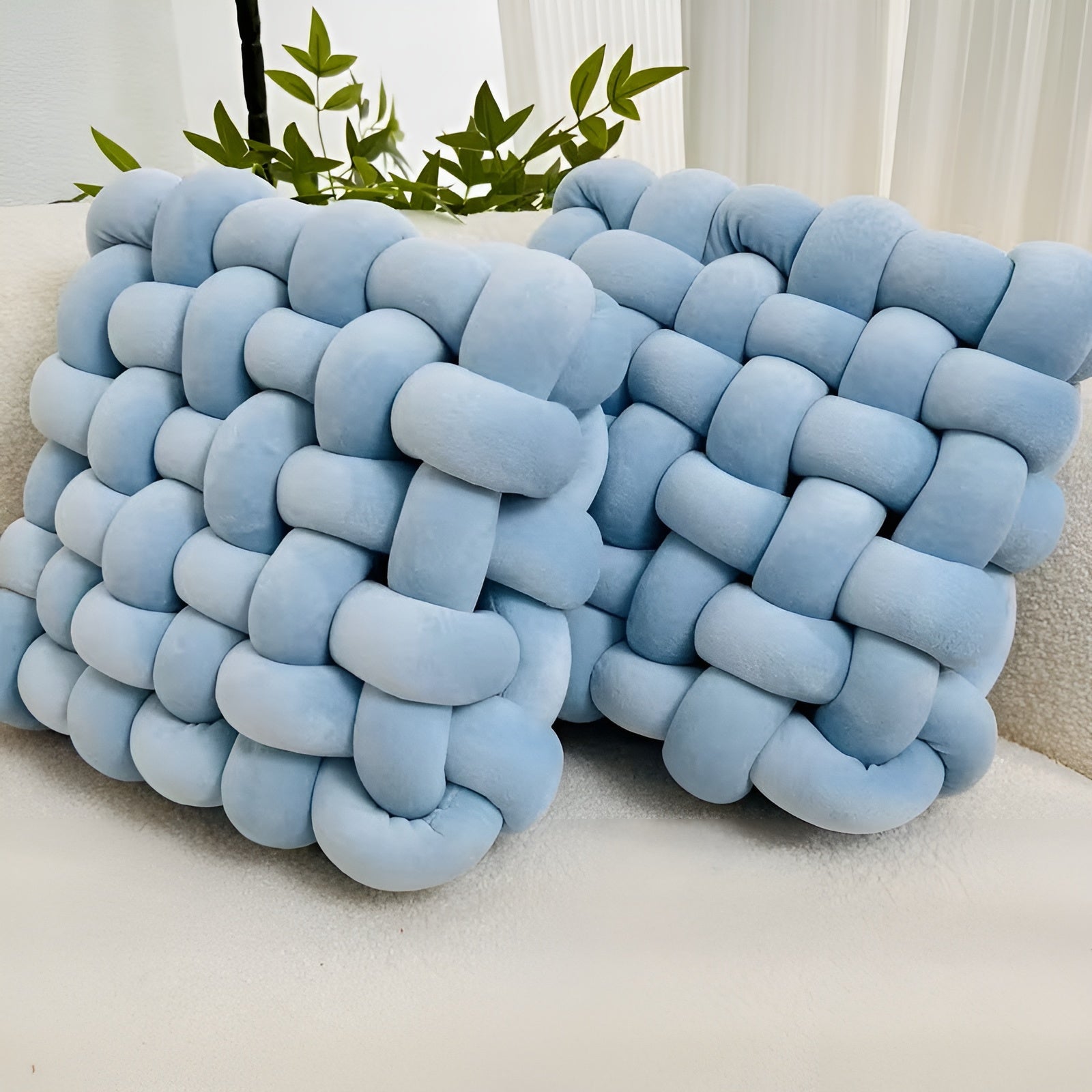 Knutedekorputer i 2-pakning – Myke og Dekorative | Perfekt for Sofa, Seng og Stue