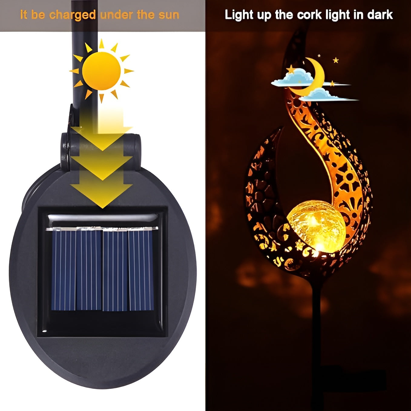 Solcellelampe i Metall – Gir Varmt og Koselig Lys | Perfekt for Terrasse og Hage - Belysning for gangstier