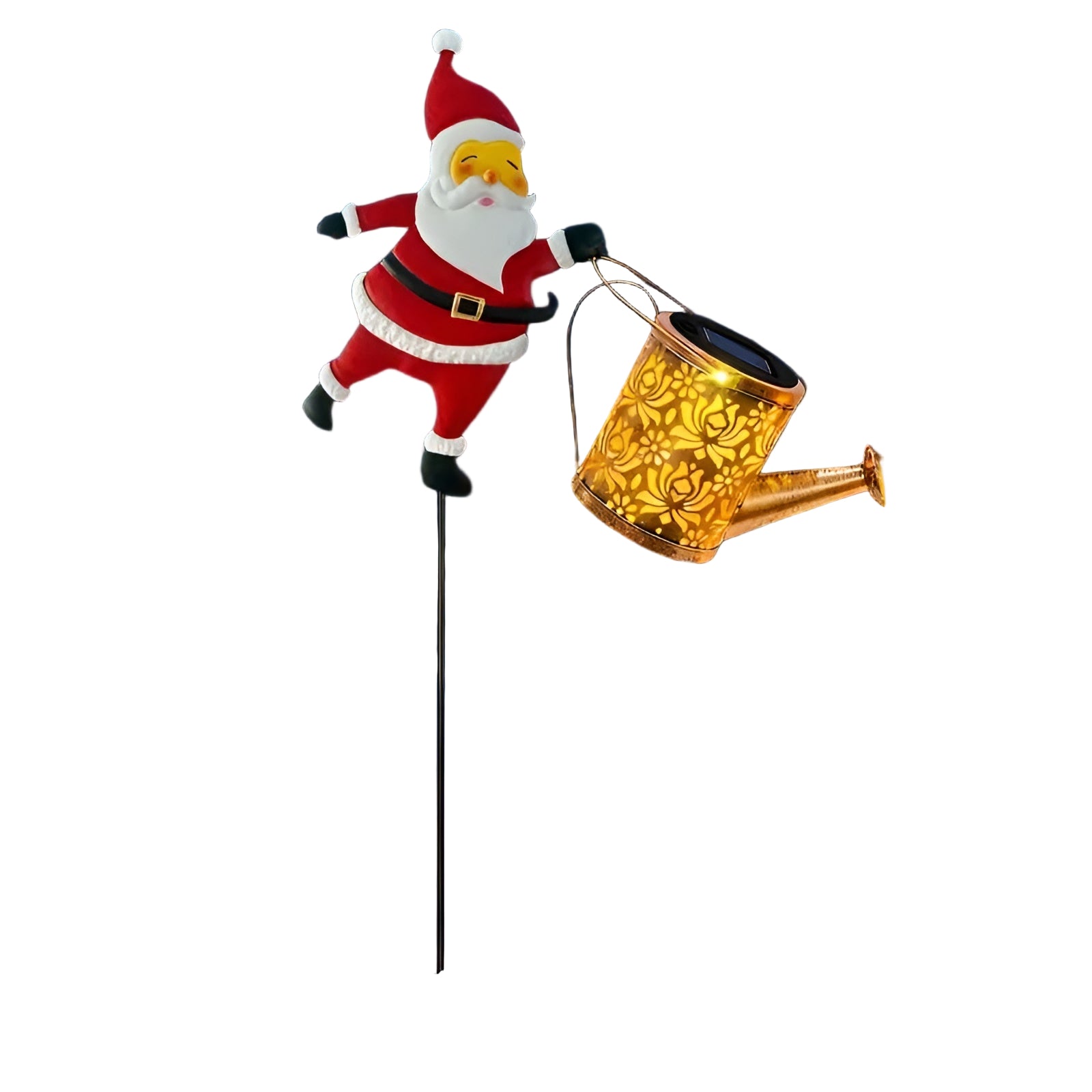 Solcelledrevet Julebelysning med Julenisse og Lykter – Dekorativ utendørsbelysning | Perfekt for hage og terrasse