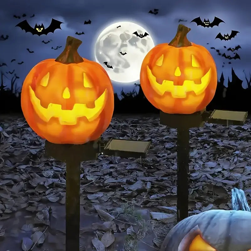 Halloween Solcellelykt i Gresskarform – Dekorativ LED Hagebelysning | Perfekt for Hage, Terrasse og Balkong