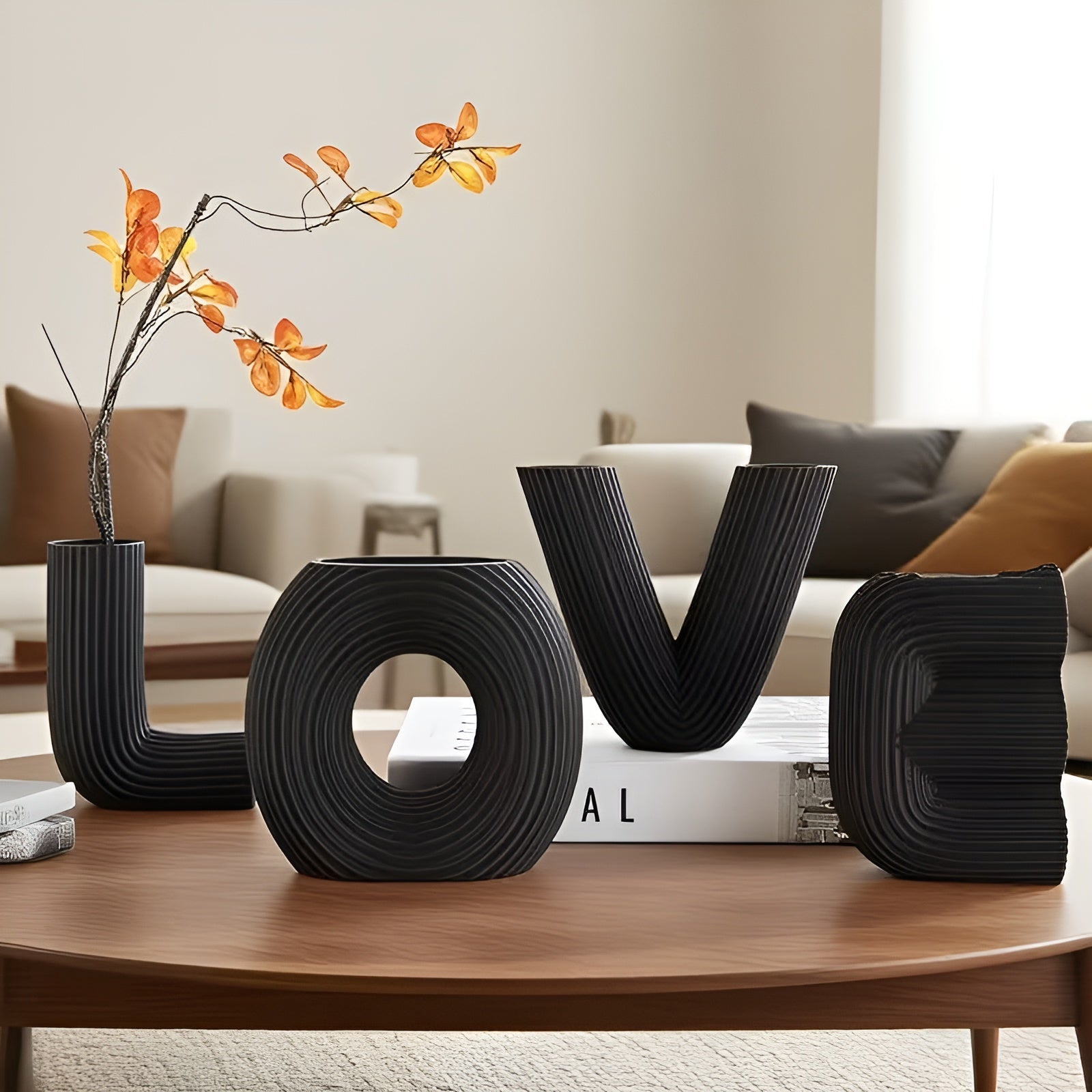 4-sett Med Dekorative Figurer Kjærlighet – Dekorativt Design I Plast | Perfekt Til Stuen, Hyllen Og Som Gave