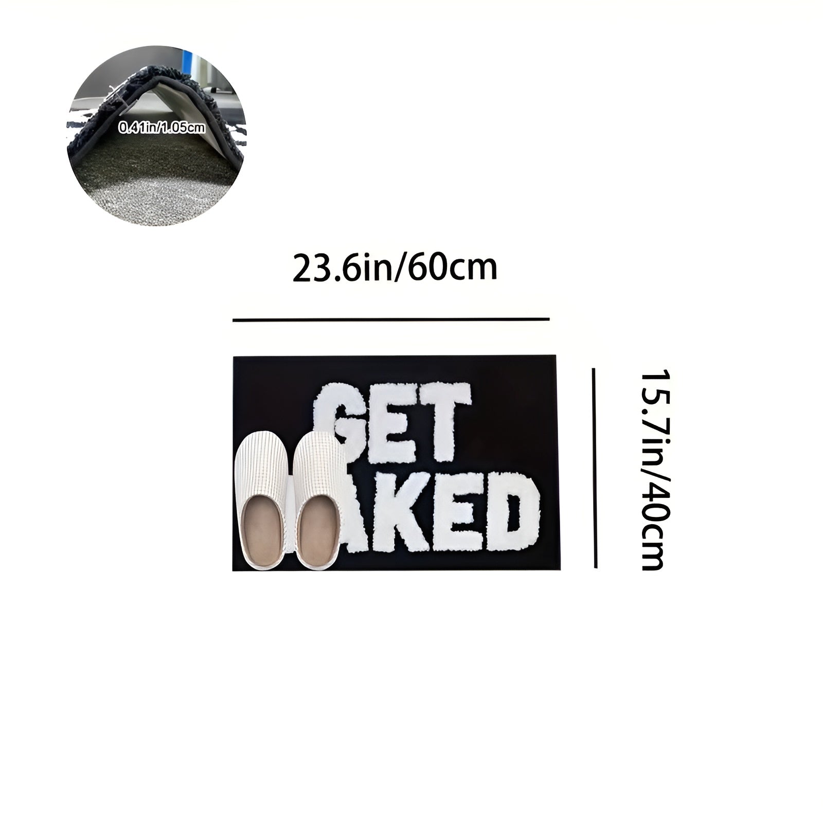 Myk og Fluffy Badematte – Ekstra Sklisikker og Absorberende | Perfekt for Bad og Dusj - Svart / 40*60cm/15.7in*23.6in