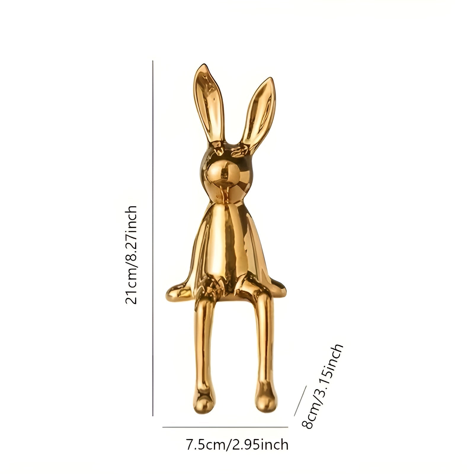 Sittende Kaninfigur i Keramikk (2–3 stk) – Søt og Dekorativ | Perfekt til Påske, Hjem og Kontor