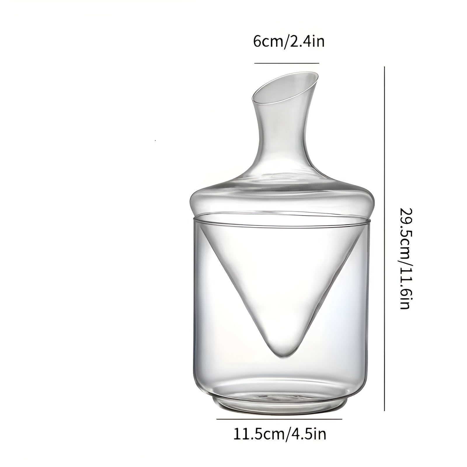 Vinkaraffel med Lufter – Rask Lufting for Rødvin | Elegant Glassdesign med Dryppfri Tut og Kjøleeffekt - Karafler