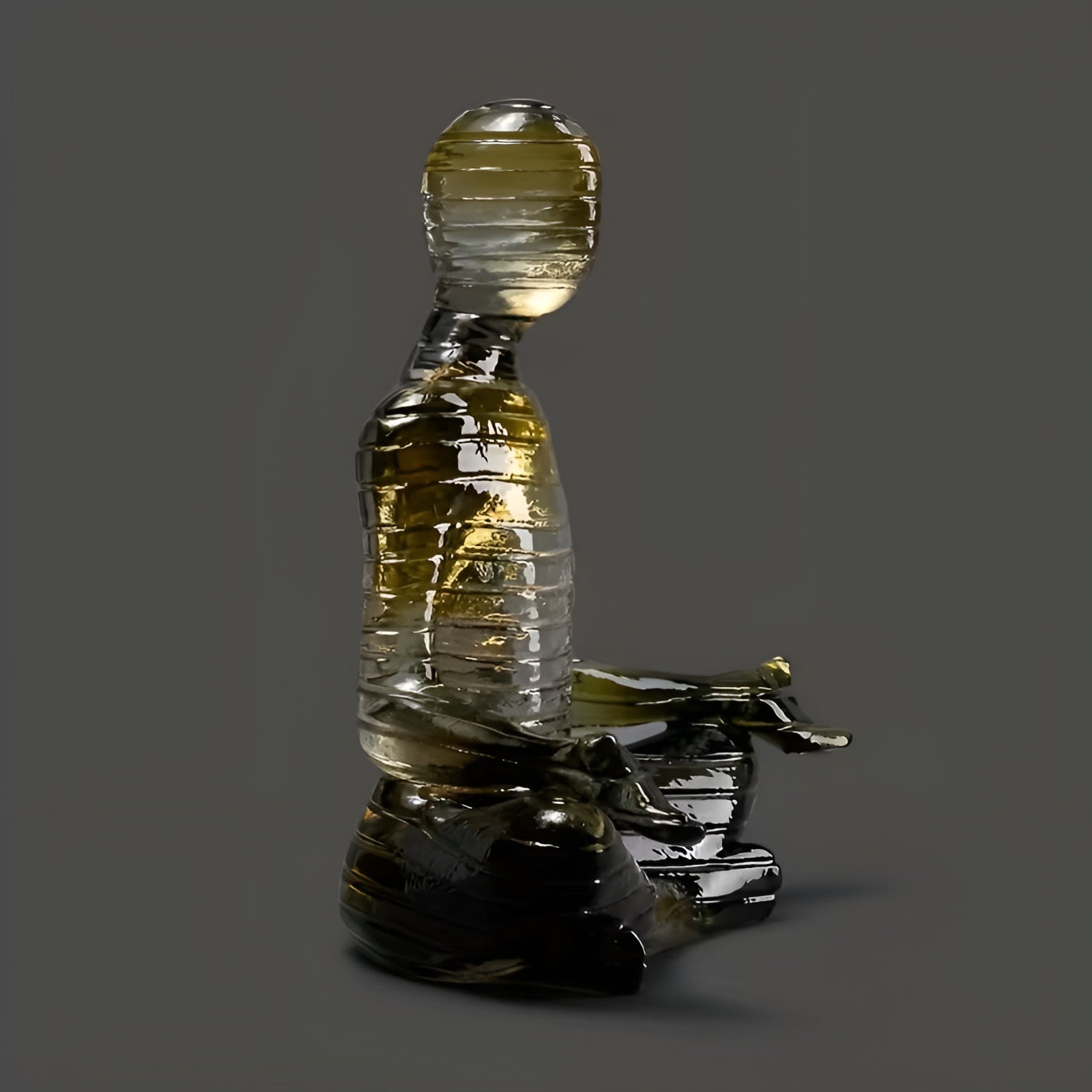 Meditative Yoga-Skulptur – Ruhige Figur in Lotusposition | Dekorative Resin-Statue für Zuhause - Gul fargeovergang