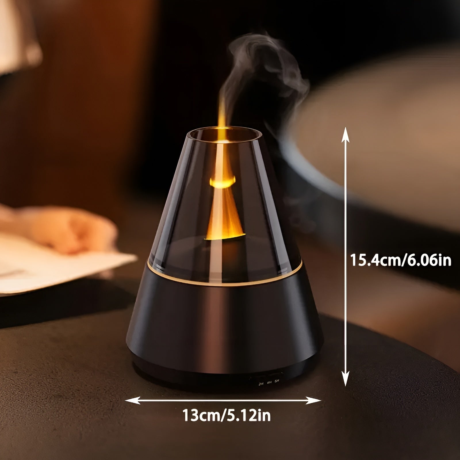 Aromadiffuser med Flammeeffekt – Naturlig Duft og Avslappende Atmosfære | USB, Timer og Automatisk Avstenging