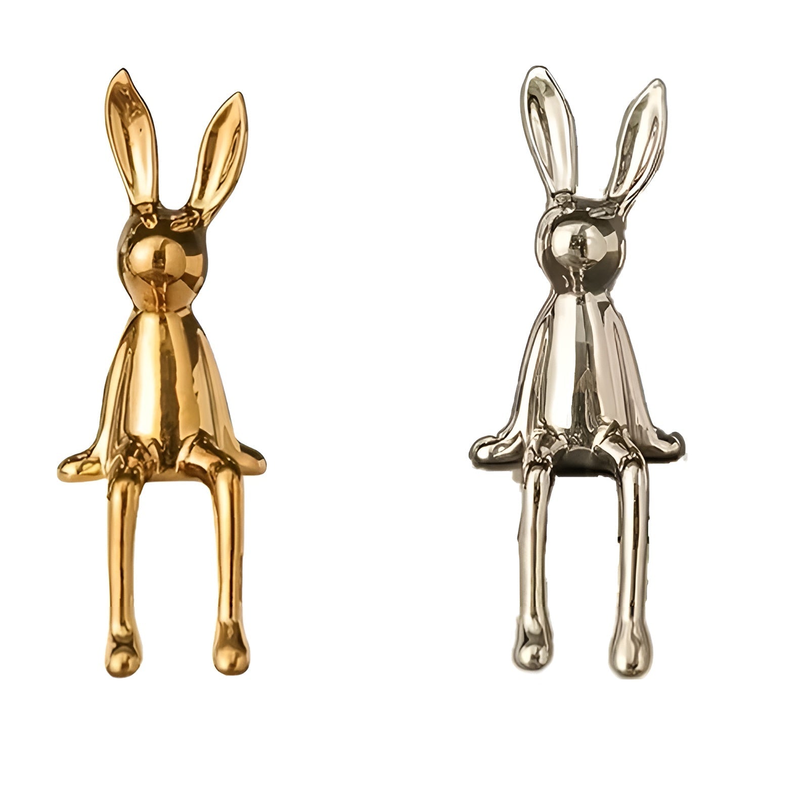 Sittende Kaninfigur i Keramikk (2–3 stk) – Søt og Dekorativ | Perfekt til Påske, Hjem og Kontor