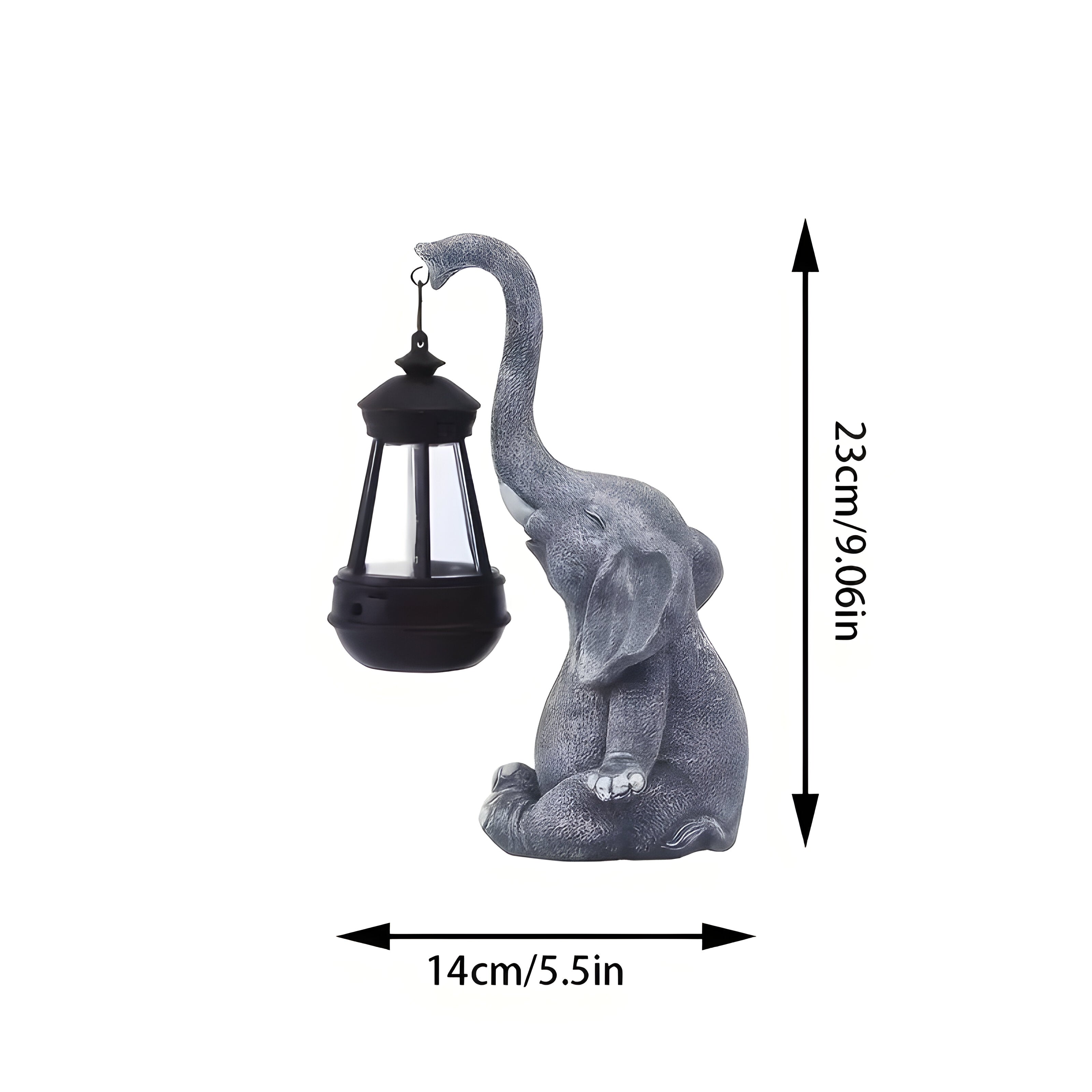 Klaren – Solardrevet Elefantstatue Med Led-lys