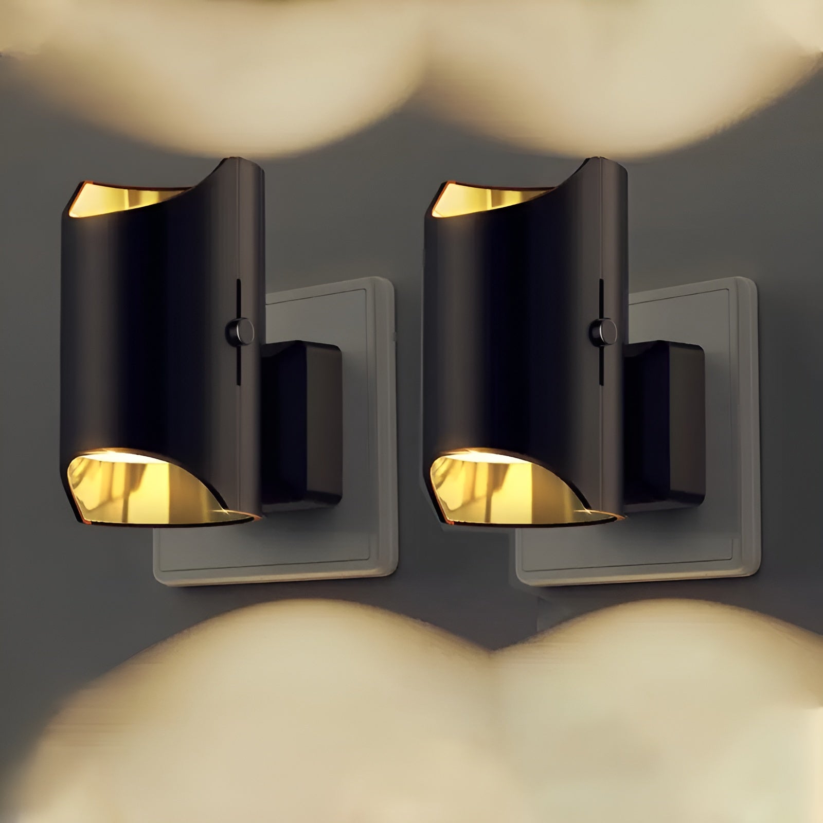 2-pk LED Vegglamper med Støpsel – Dimbare og Moderne | Perfekt for Soverom og Gang