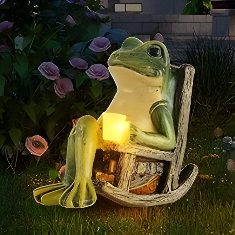 Solcelledrevet Froskelampe - Værbestandig Led-dekorativ Figur For Hage Og Terrasse