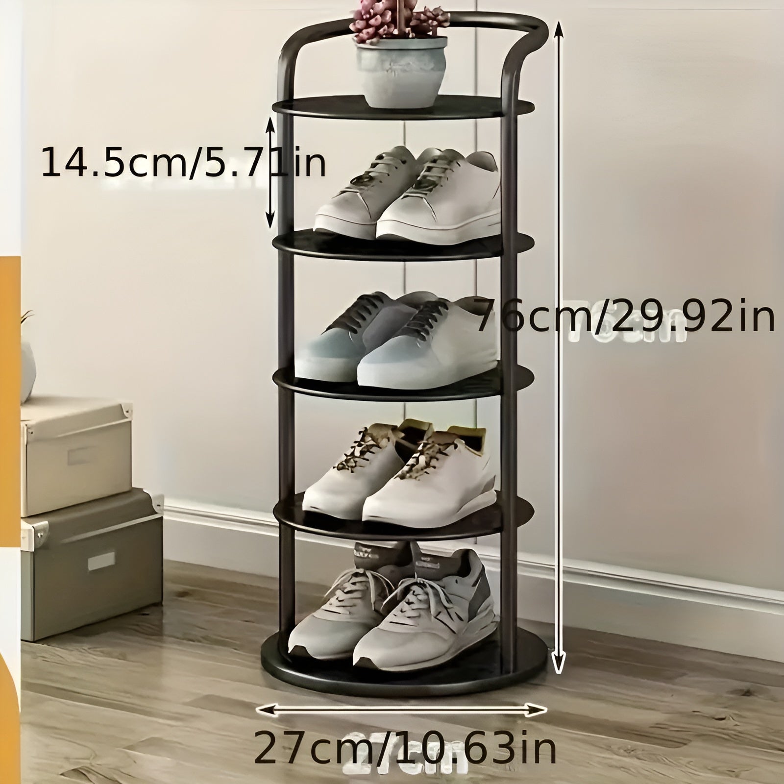 Skohylle med 4 Nivåer – Plassbesparende og Stabil | Moderne Design for Gang og Hjem