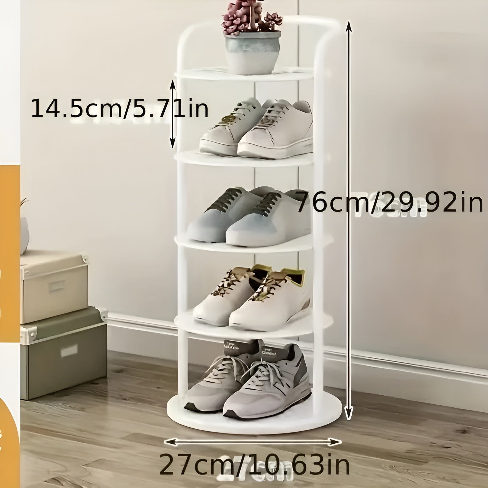 Skohylle med 4 Nivåer – Plassbesparende og Stabil | Moderne Design for Gang og Hjem