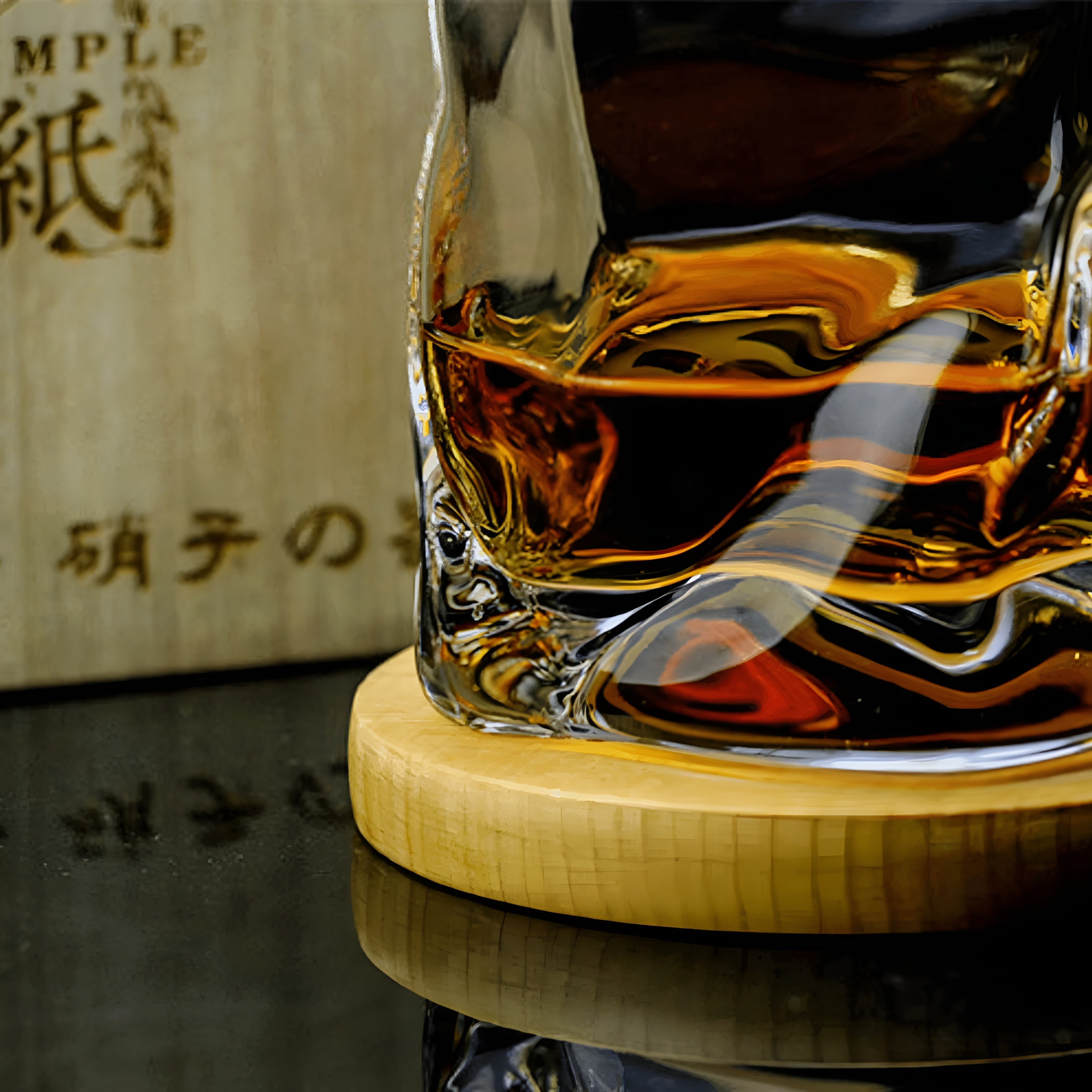 Whiskyglass I Edo Kiriko-stil - Håndslipt Med Unik Krøllete Design