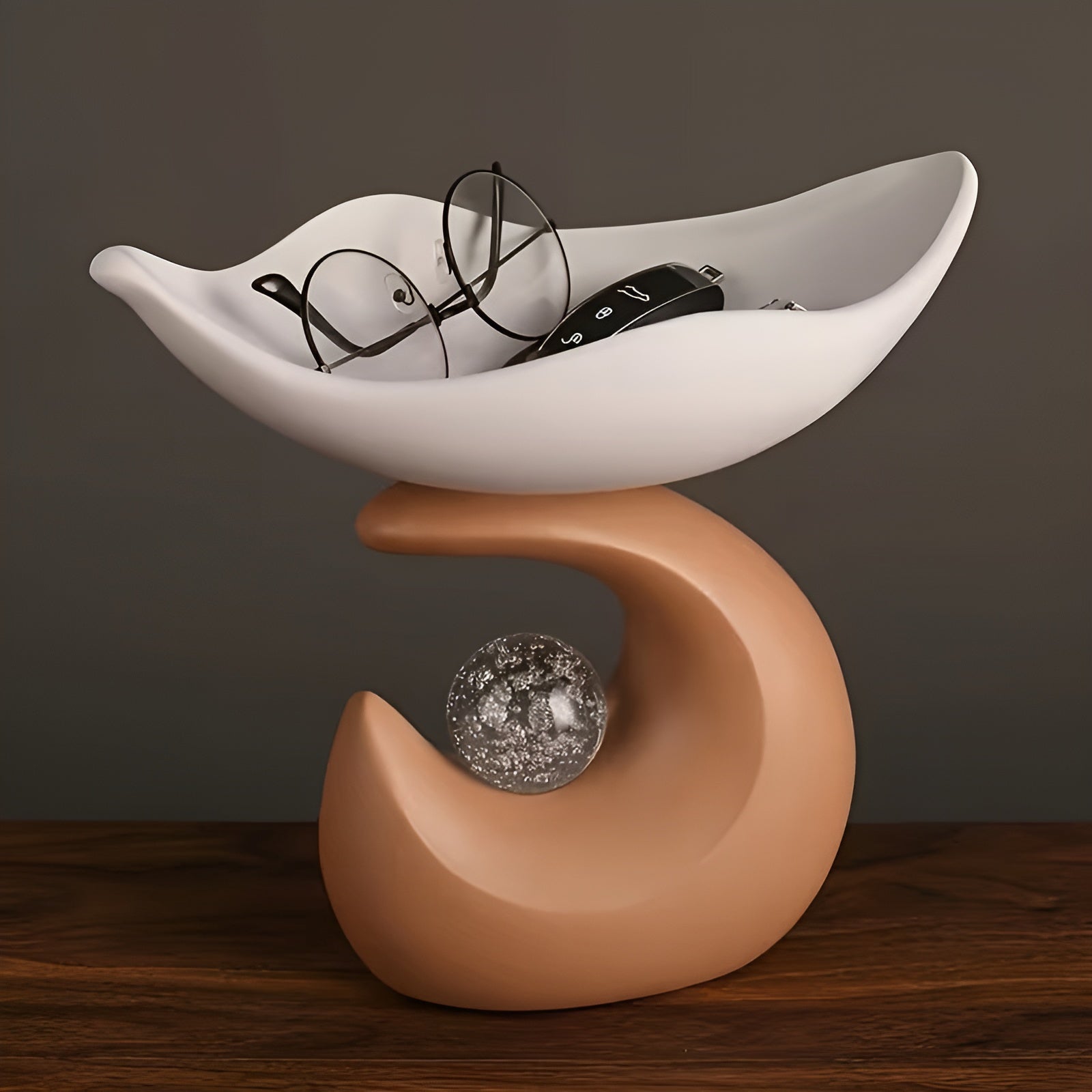 Organiseringsbrett Laget Av Syntetisk Harpiks – Moderne Bølgedesign | Stilig Oppbevaring For Nøkler, Briller Og Smykker