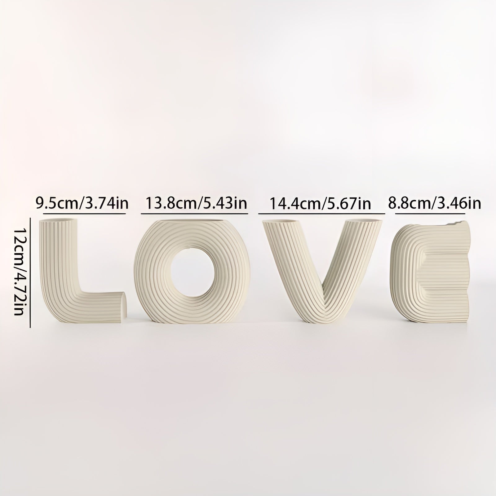 4-sett Med Dekorative Figurer Kjærlighet – Dekorativt Design I Plast | Perfekt Til Stuen, Hyllen Og Som Gave