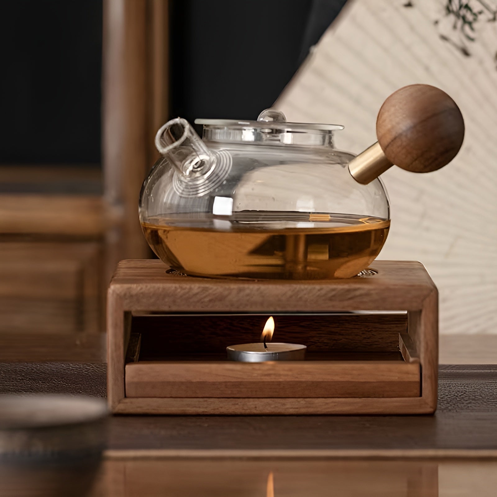 Tre-tekannevarmer Med Telys – Naturlig Og Varmebevarende | Ideell For Te-seremonier