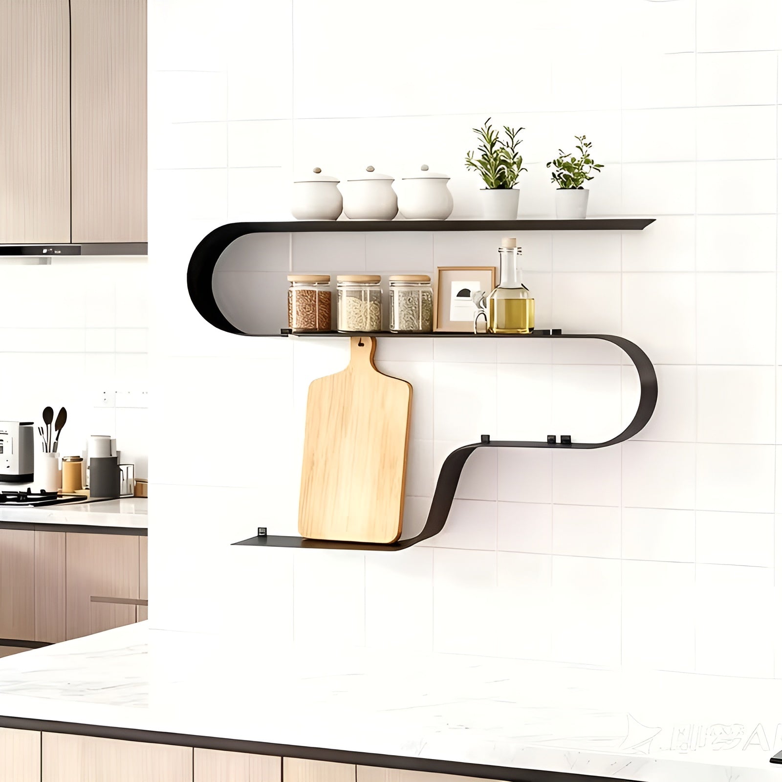 Svevende Vegghyller i Metall (3-pk) – Moderne og Ekstra Stabile | Perfekt for Stue og Kjøkken