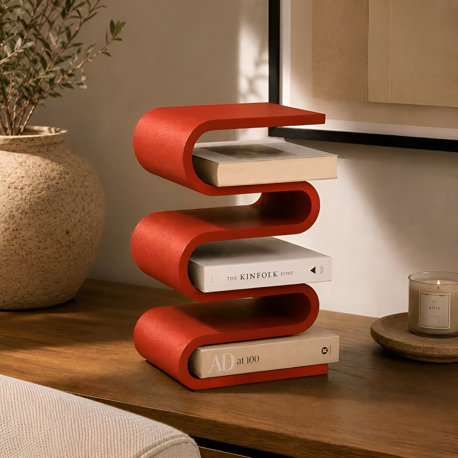 Skulpturell Bokholder – Moderne 3D-printet Design | Stilfull Dekor til Skrivebord og Hylle