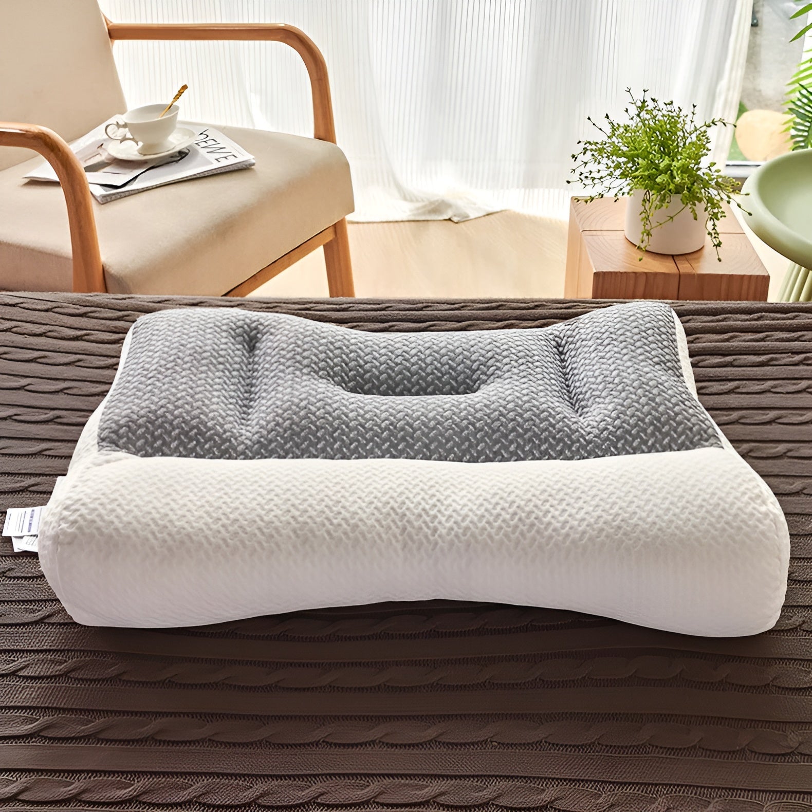 Lumera Ergonomisk Pute – Ortopedisk Og Trykkavlastende | For En God Natts Søvn - Grå - Puter