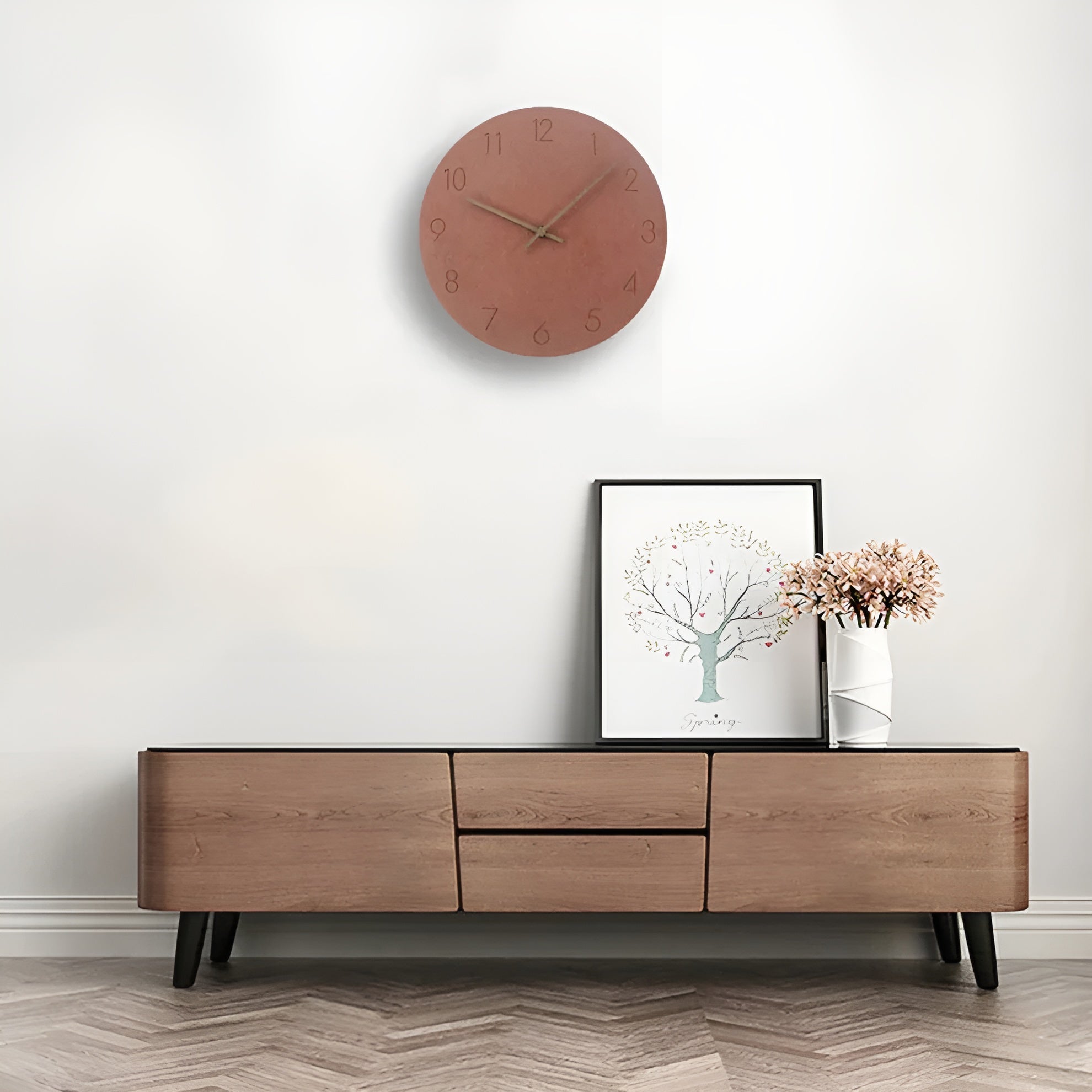Veggklokke i Tre – Minimalistisk og Dekorativt | Perfekt for Moderne Hjem
