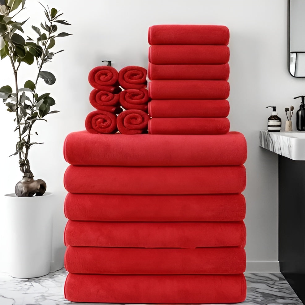 8-delers Sett Med Hurtigtørkende Badehåndklær – Supermyke For Hjemmebruk Og På Spaet