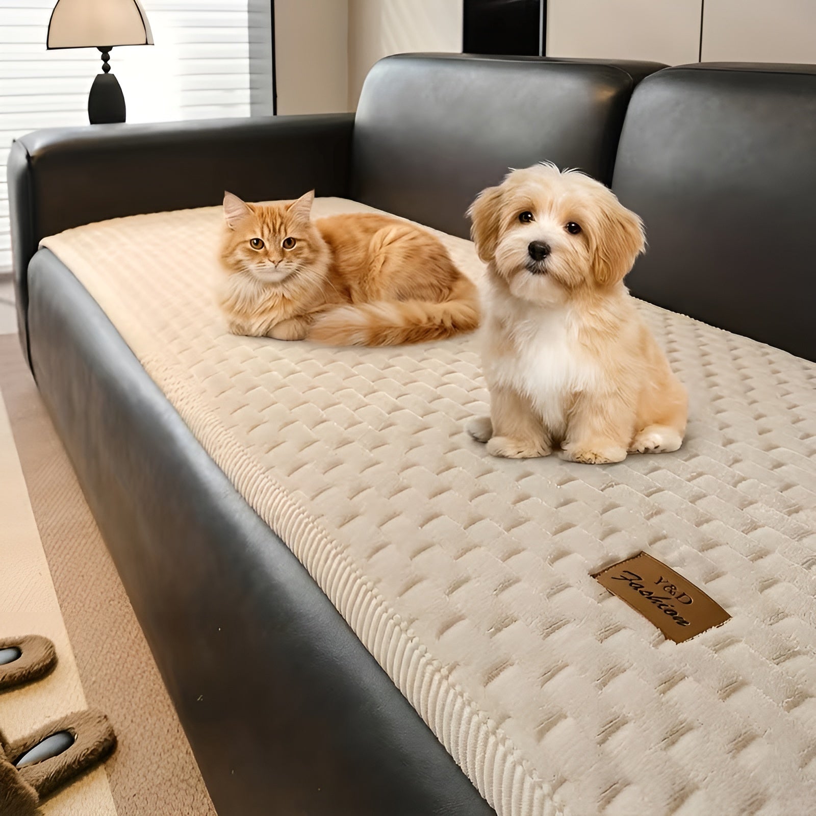 Vattert Sofatrekk i Plysj – Ekstra Tykt og Mykt | Varmt, Sklisikkert og Beskyttende