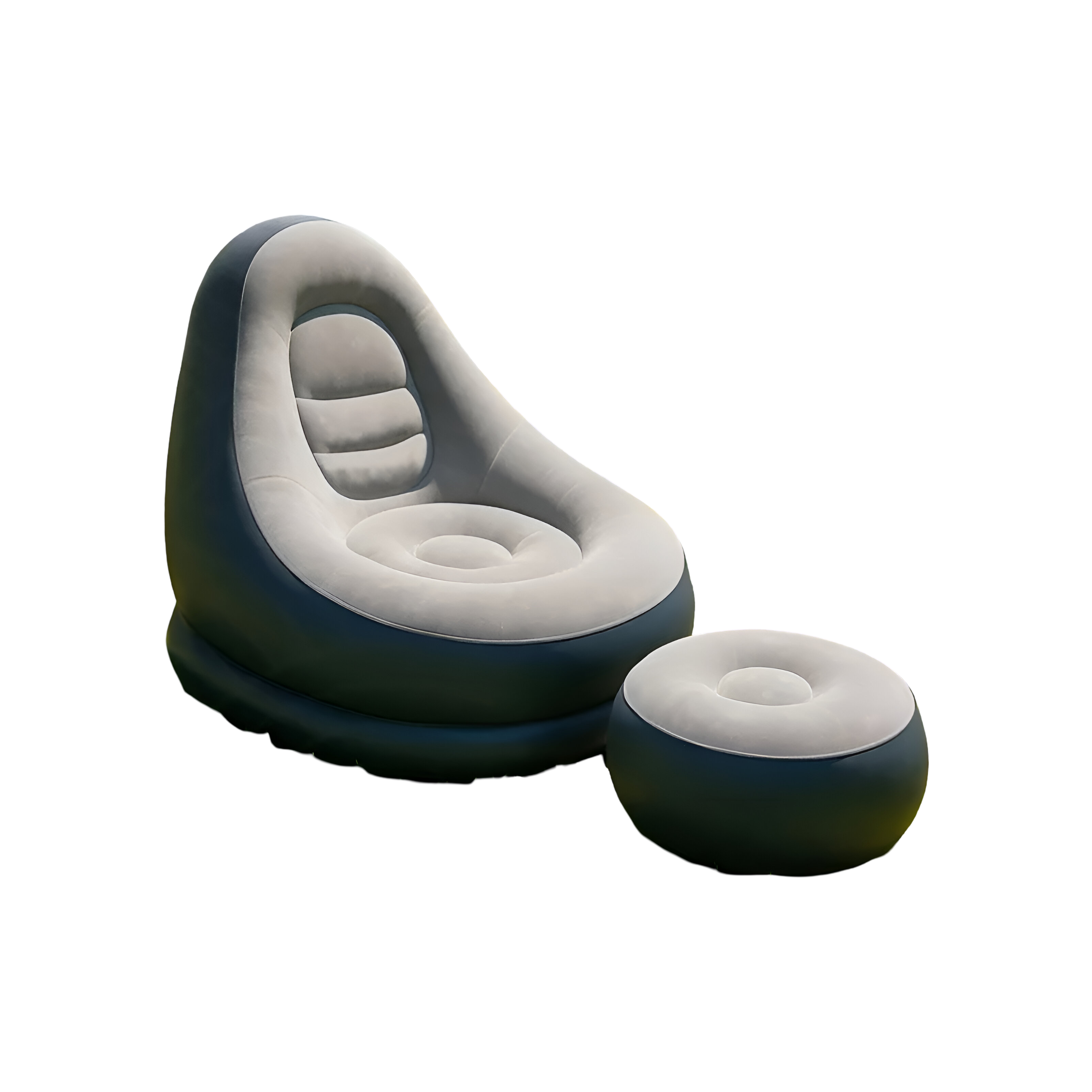 Oppblåsbar Sofa med Fotskammel – Rask å Blåse Opp | Perfekt for Camping og Stue