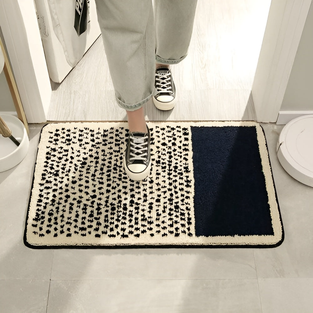 Luksuriøs Håndlaget Badematte – Abstrakt Design For Stilfulle Baderom