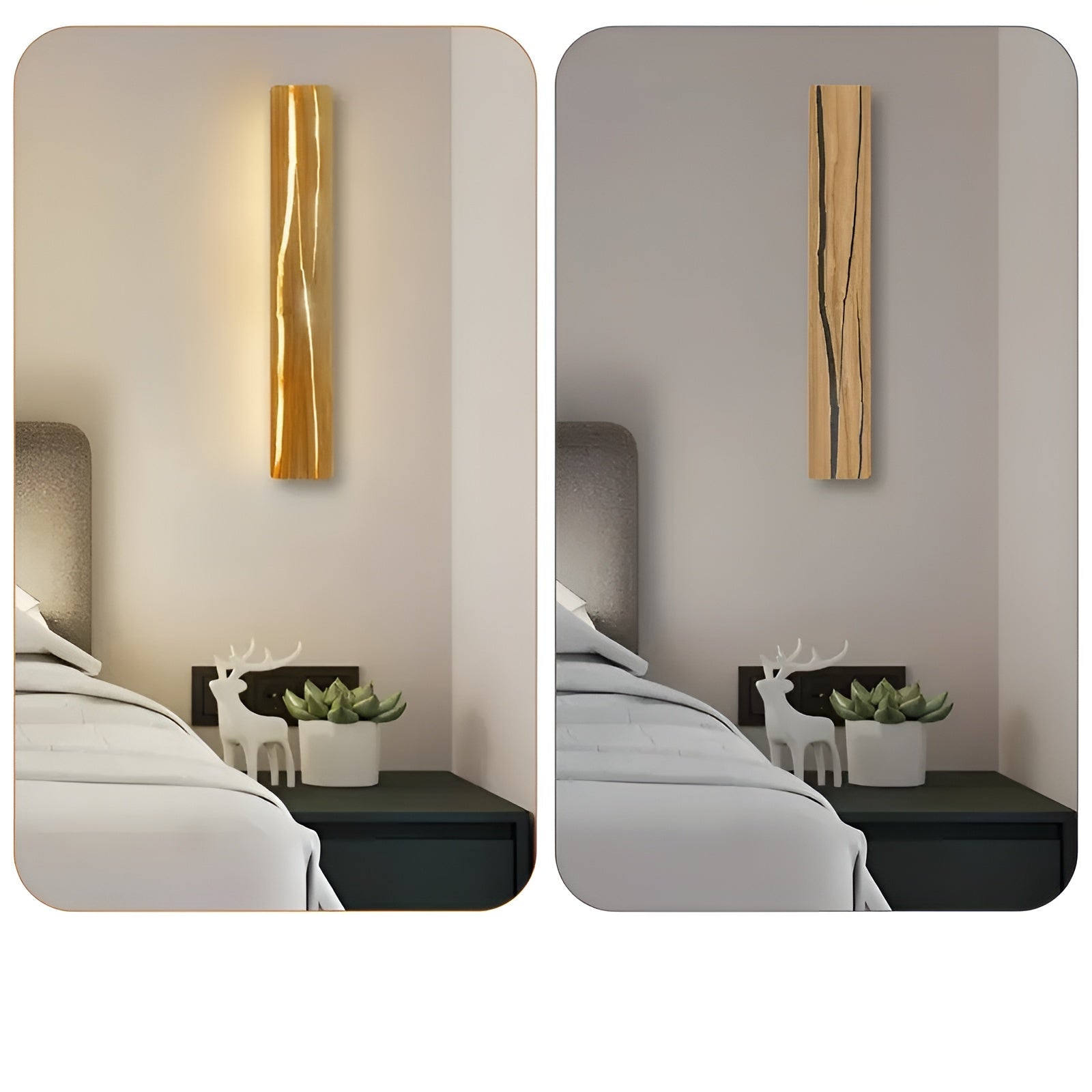 Vegglampe i Tre – Moderne og Dekorativ | Perfekt for Stue og Soverom