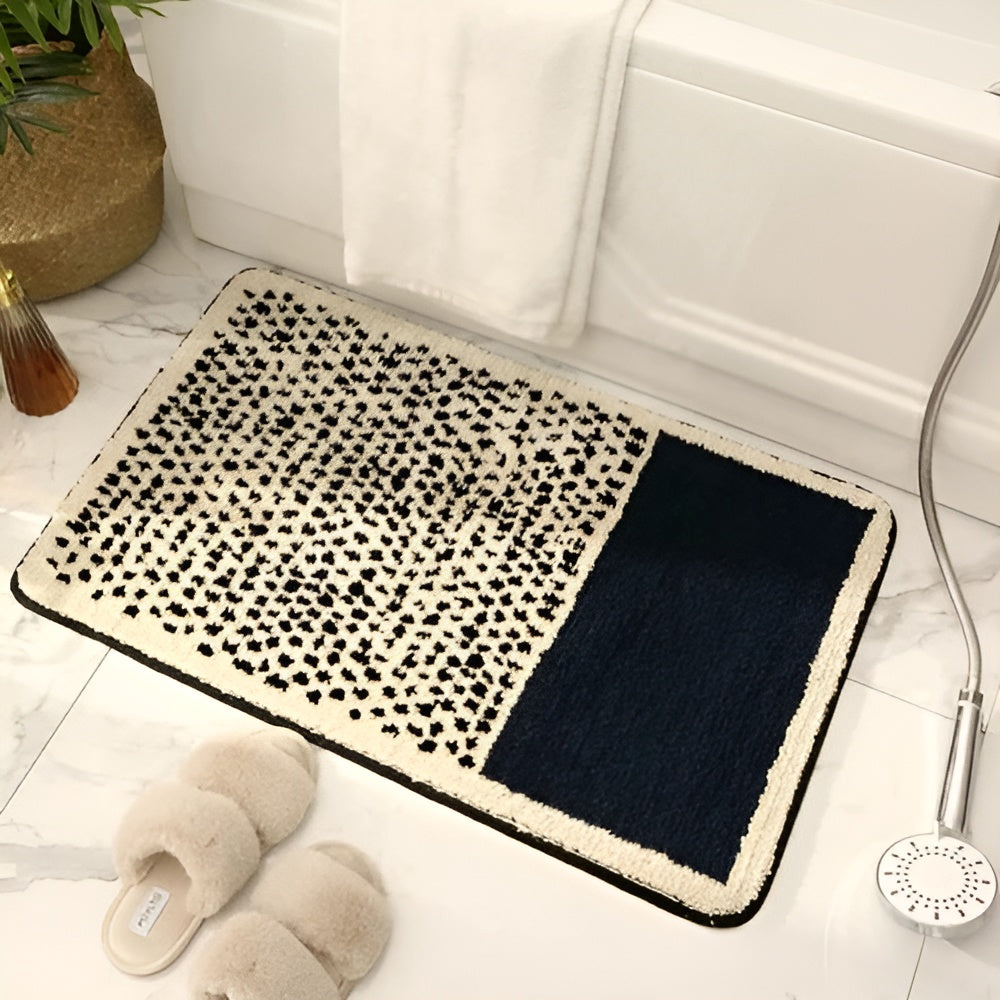 Luksuriøs Håndlaget Badematte – Abstrakt Design For Stilfulle Baderom