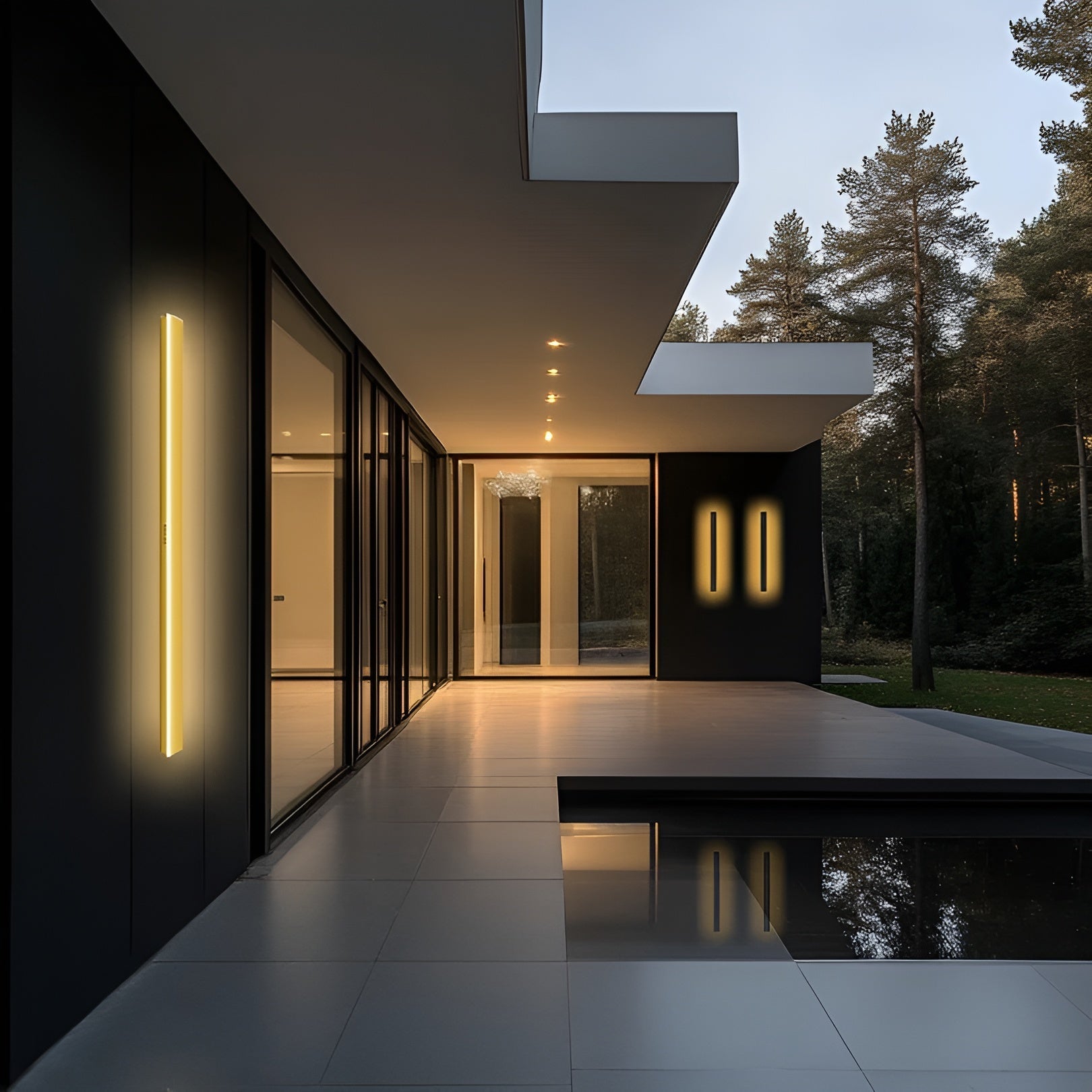 LED utendørslampe i aluminium – Stilren og Vanntett | Perfekt for Terrasse Inngang og Stue - Lysarmaturer for vegg