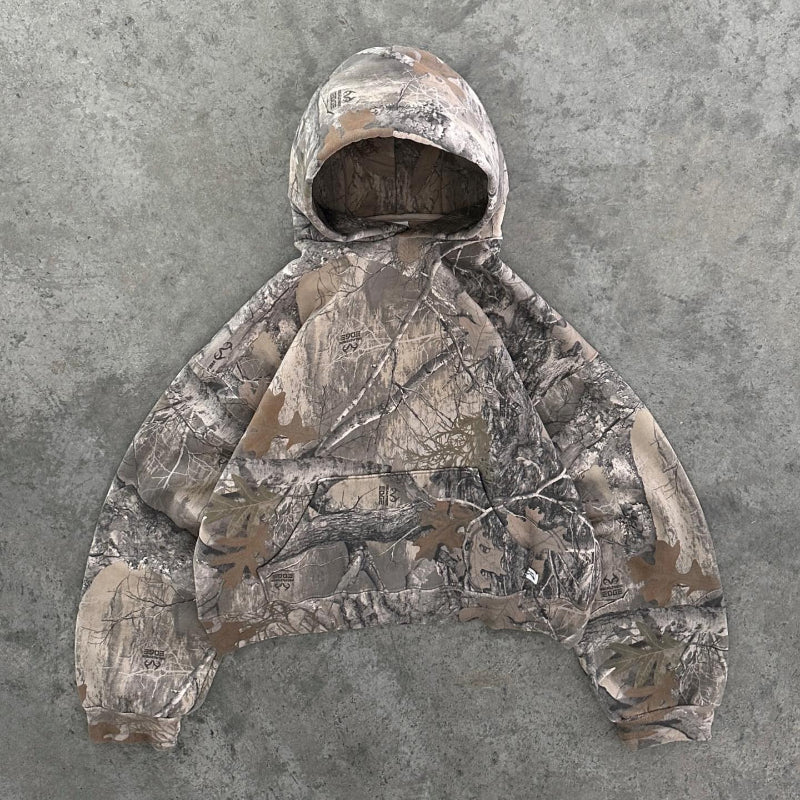 Isolert fleece camo-hettegenser – sidevisning