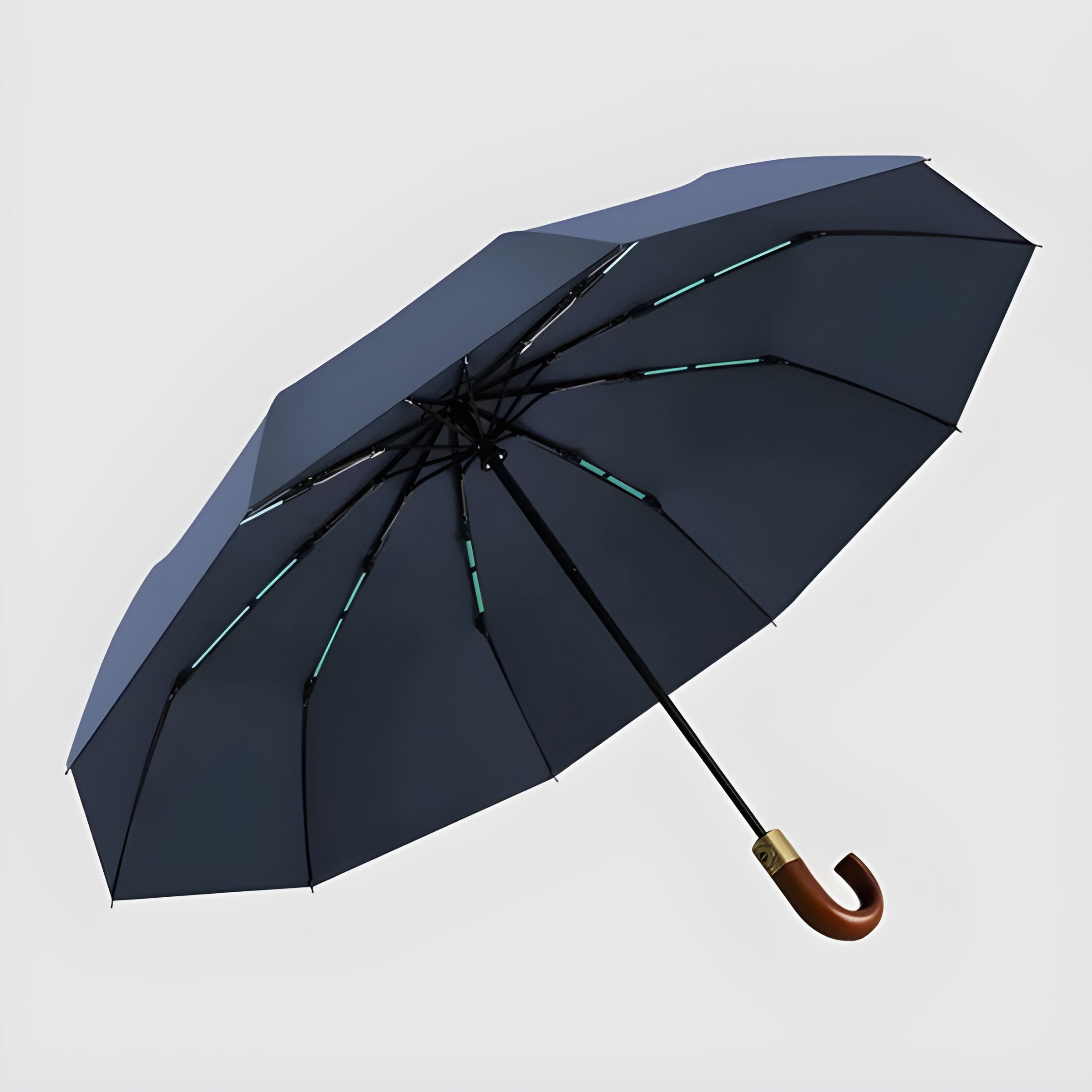 Automatisk Sammenleggbar Paraply – Trehåndtak, Vindbestandig Design | 106 cm