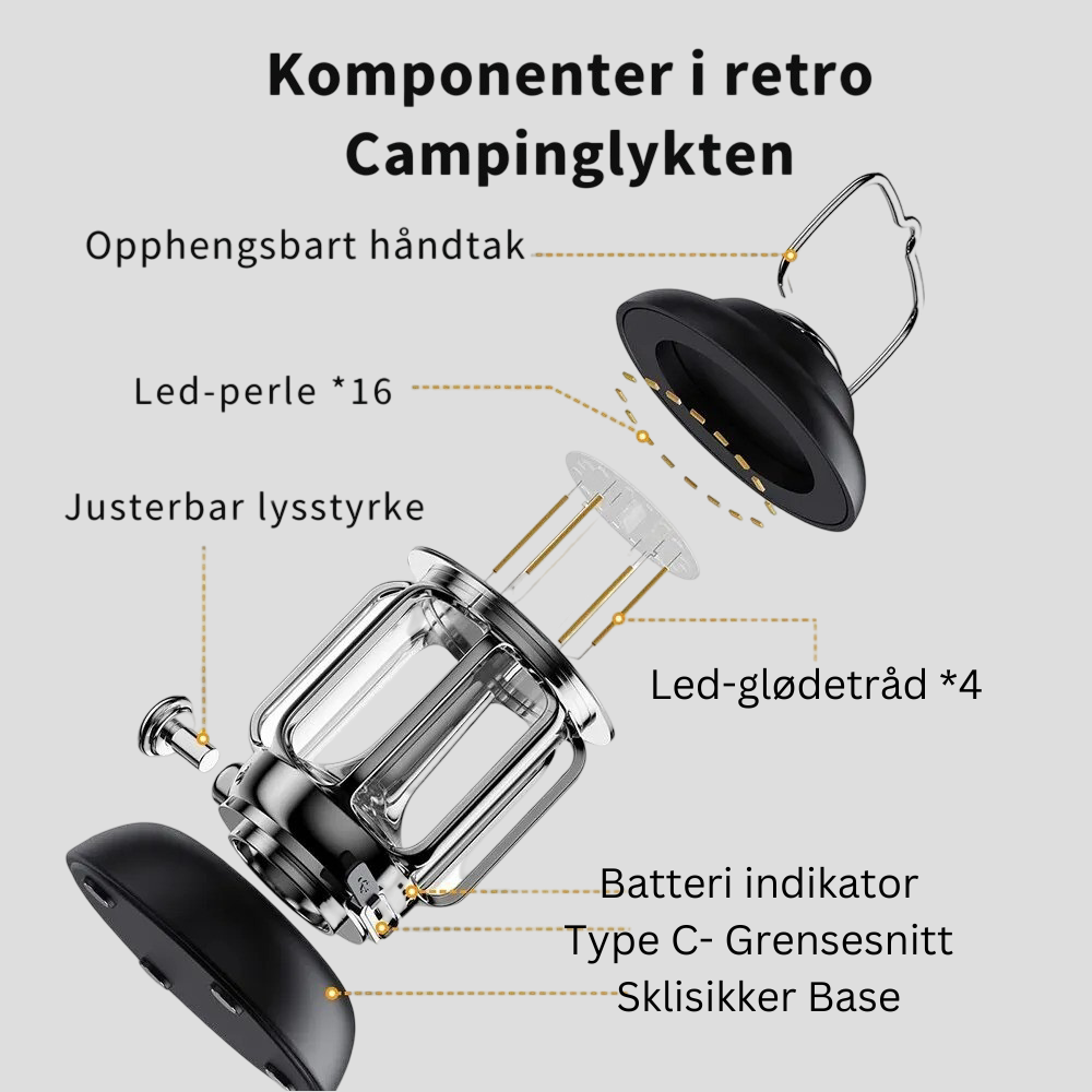 Rafnvik – Bærbar Bordlampe Med Usb-opplading (Led)