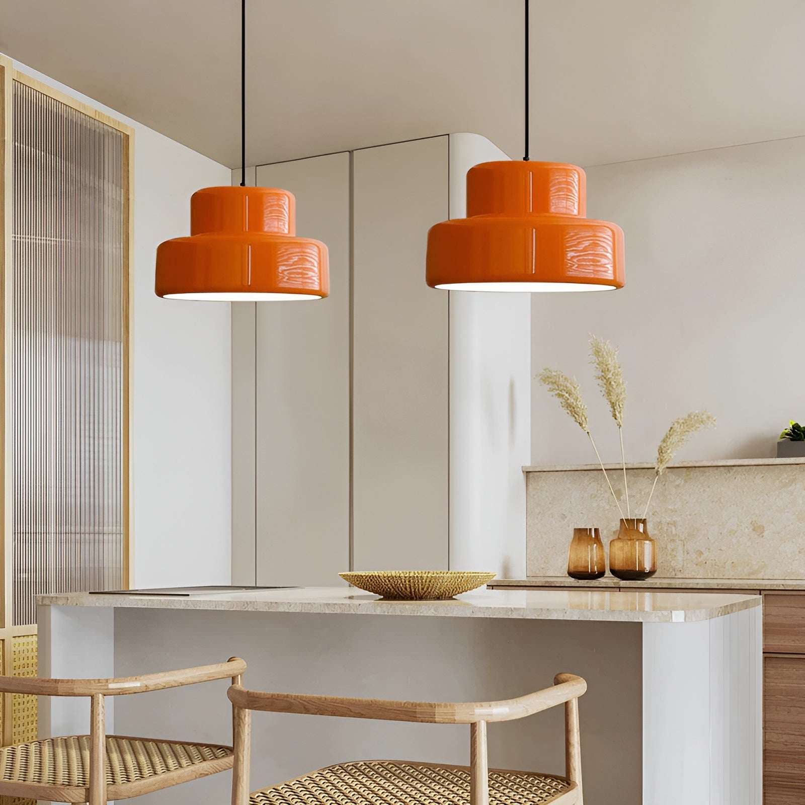 Bauhaus Hengende Lampe – Vintage-look I Oransje | Stilig Pendellampe Til Hjemmet Ditt