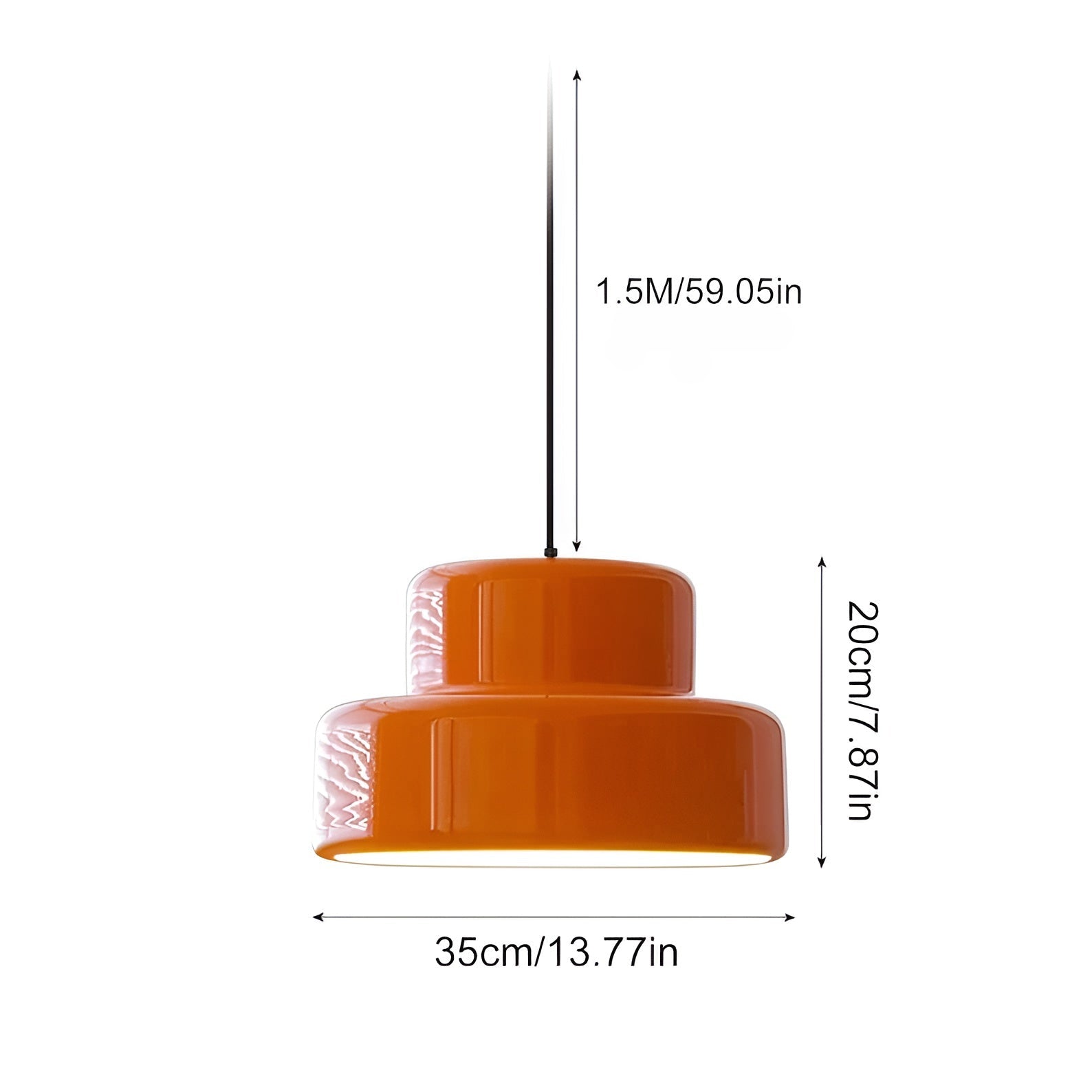Bauhaus Hengende Lampe – Vintage-look I Oransje | Stilig Pendellampe Til Hjemmet Ditt