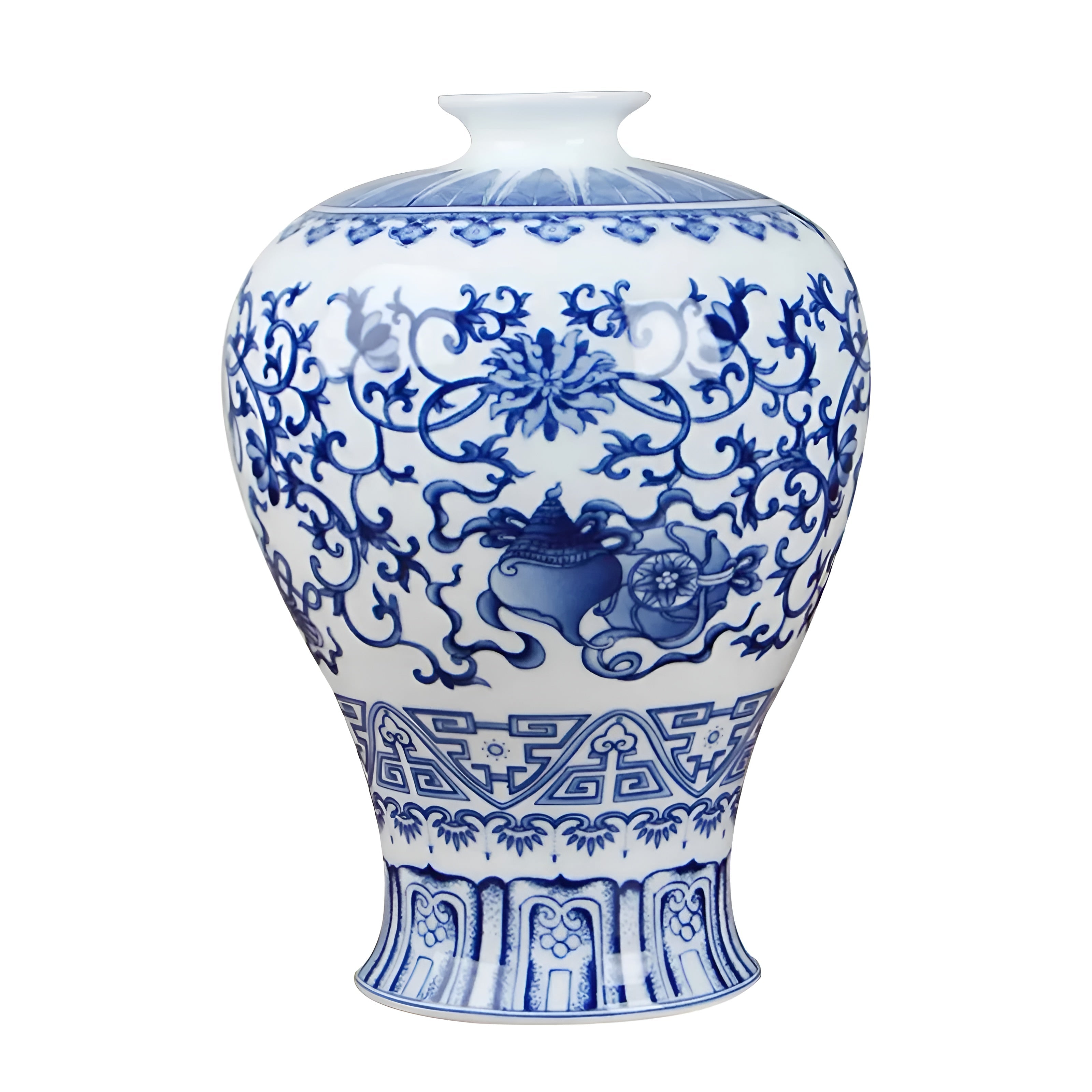Klassische blau-weiße Keramikvase im China-Stil – Antikes Design für stilvolle Wohnakzente