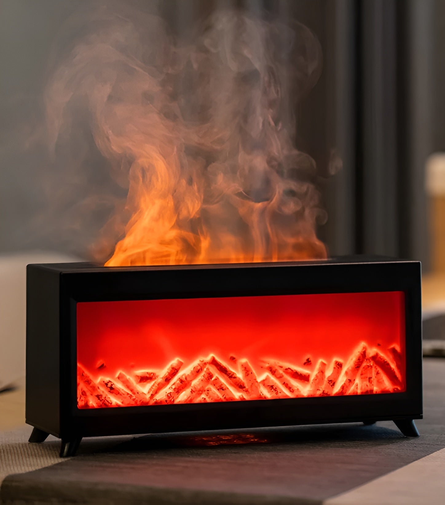 Aromaterapi Luftfukter – Flammeeffekt og Beroligende Duft | Perfekt for Hjemmet