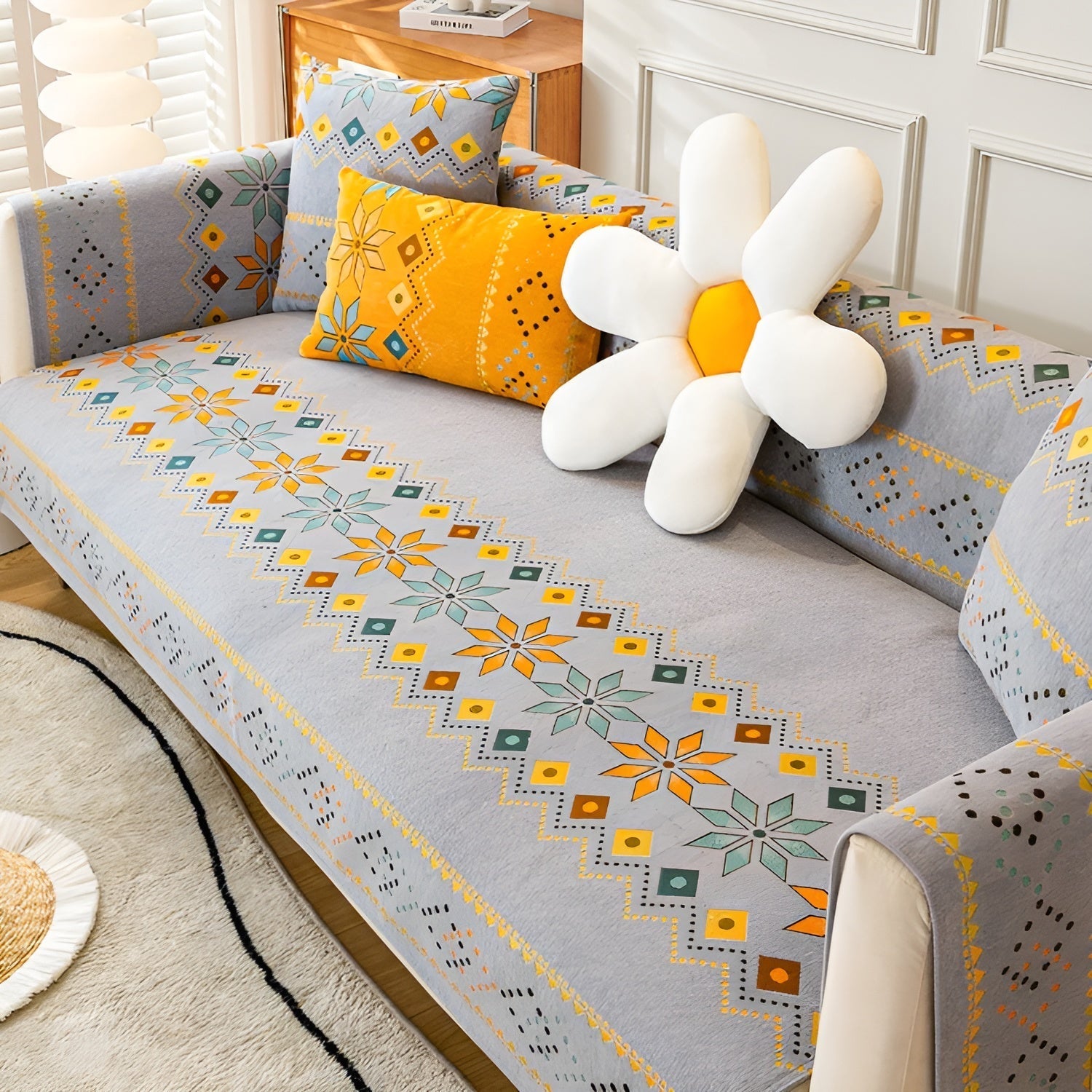 Sofatrekk i Boho-stil – Elastisk og Mykt | Beskytter og Fornyer Sofaen