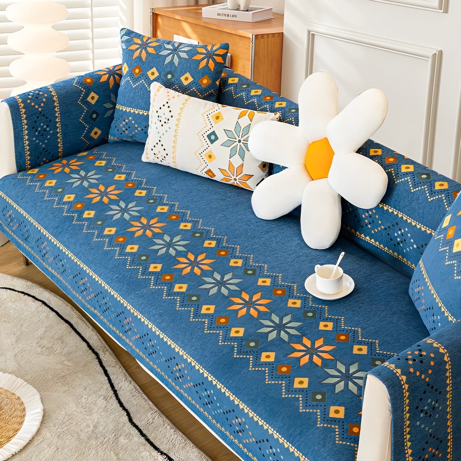 Sofatrekk i Boho-stil – Elastisk og Mykt | Beskytter og Fornyer Sofaen