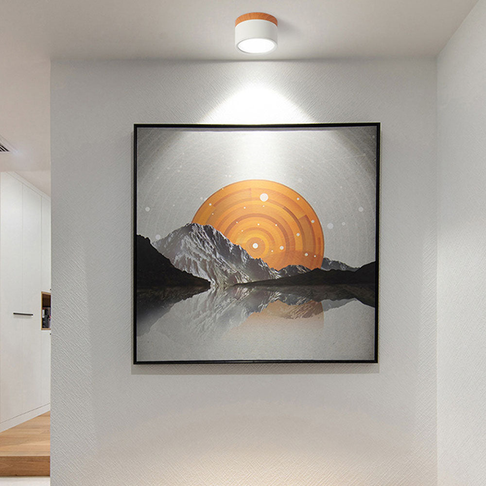 Cylinda taklampe stue – energisparende LED-belysning med tredetalj, moderne interiør, bilde 2