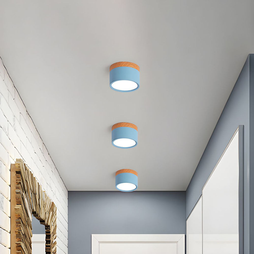 Cylinda taklampe stue – energisparende LED-belysning med tredetalj, moderne interiør, bilde 3