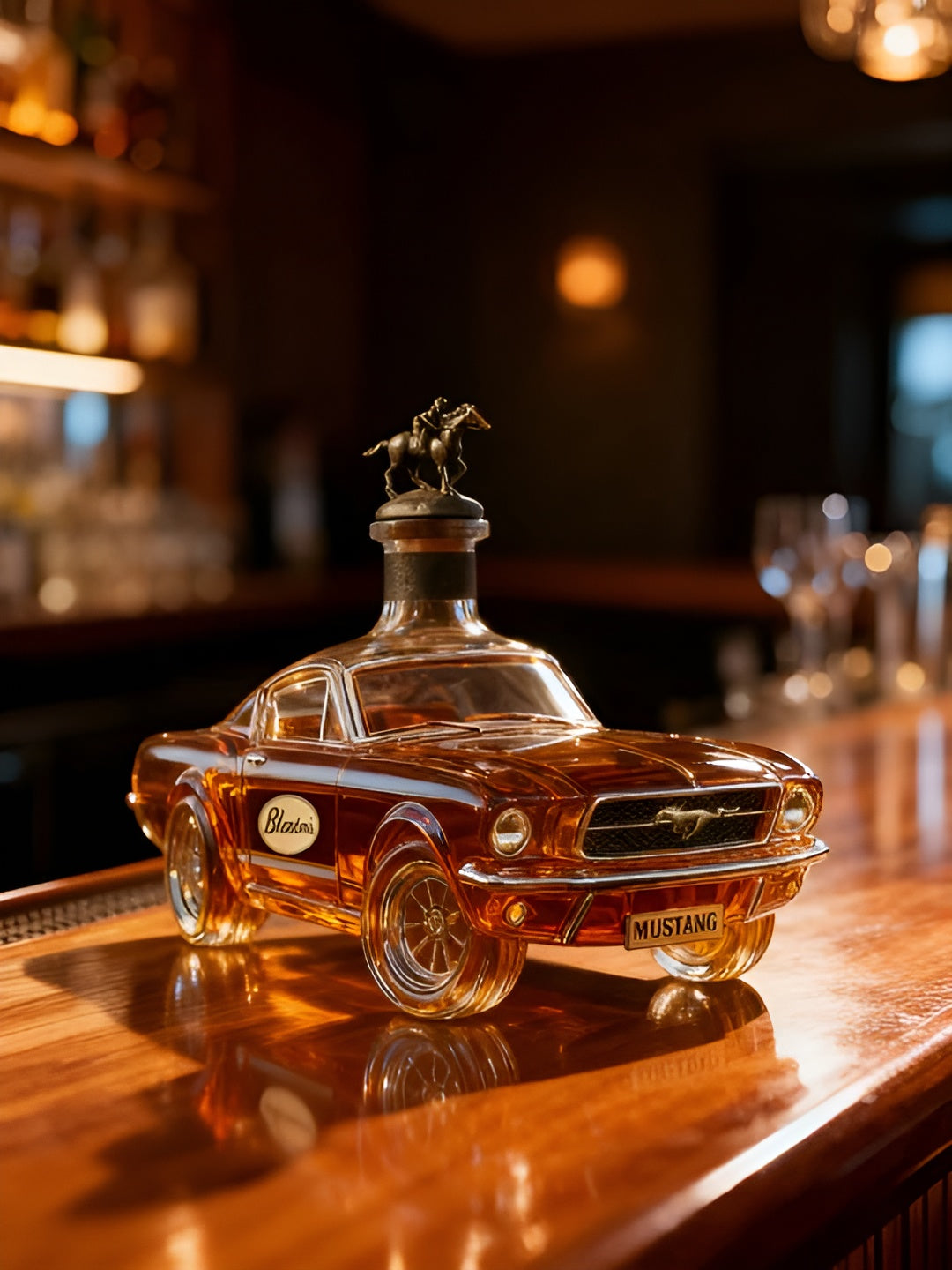Mustang-whiskykaraffel I Glass – Elegant Karaffel I Sportsbil-design