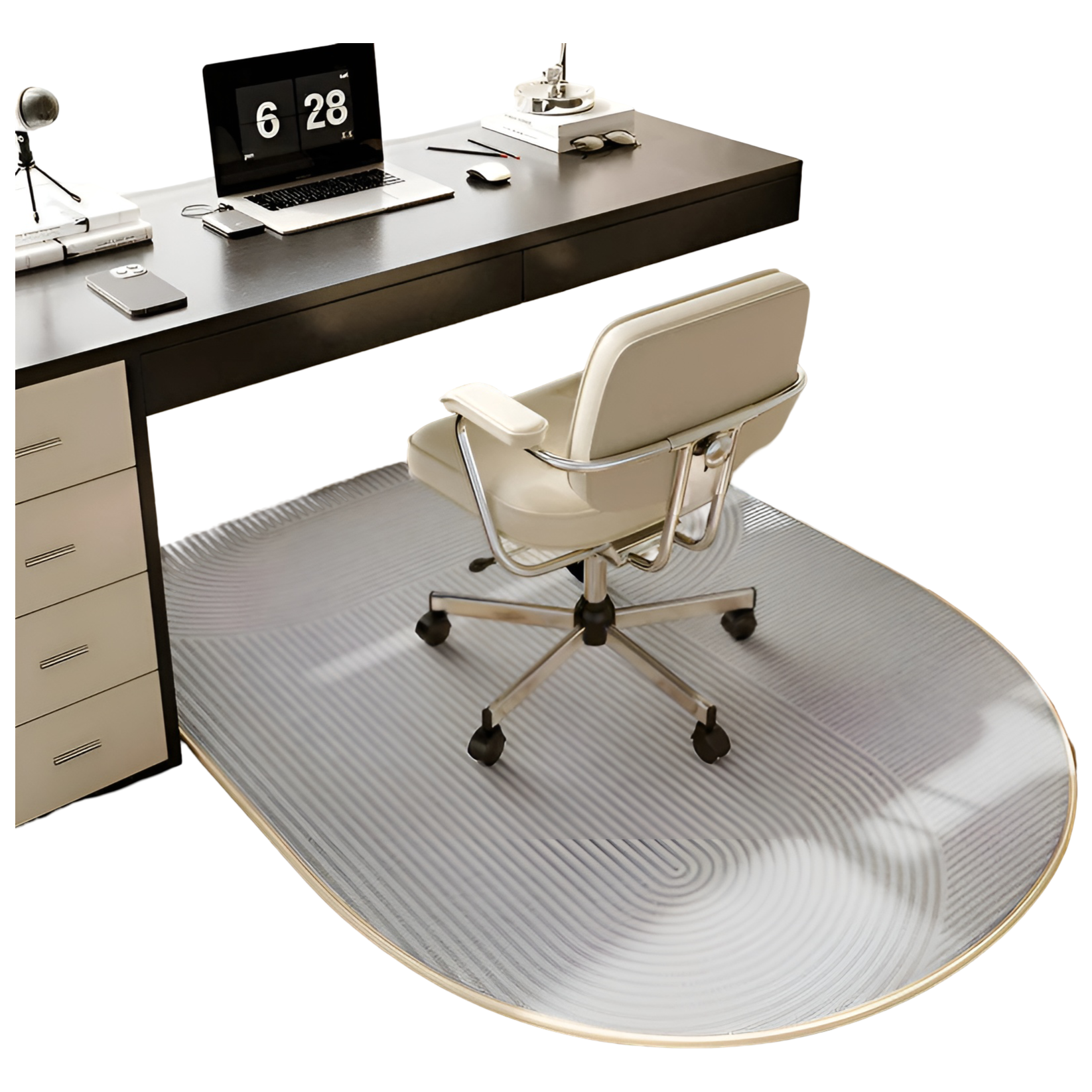 Ovalt Veloursteppe – Mykt, Luksuriøst og Sklisikkert | Perfekt for Soverom og Hjemmekontor