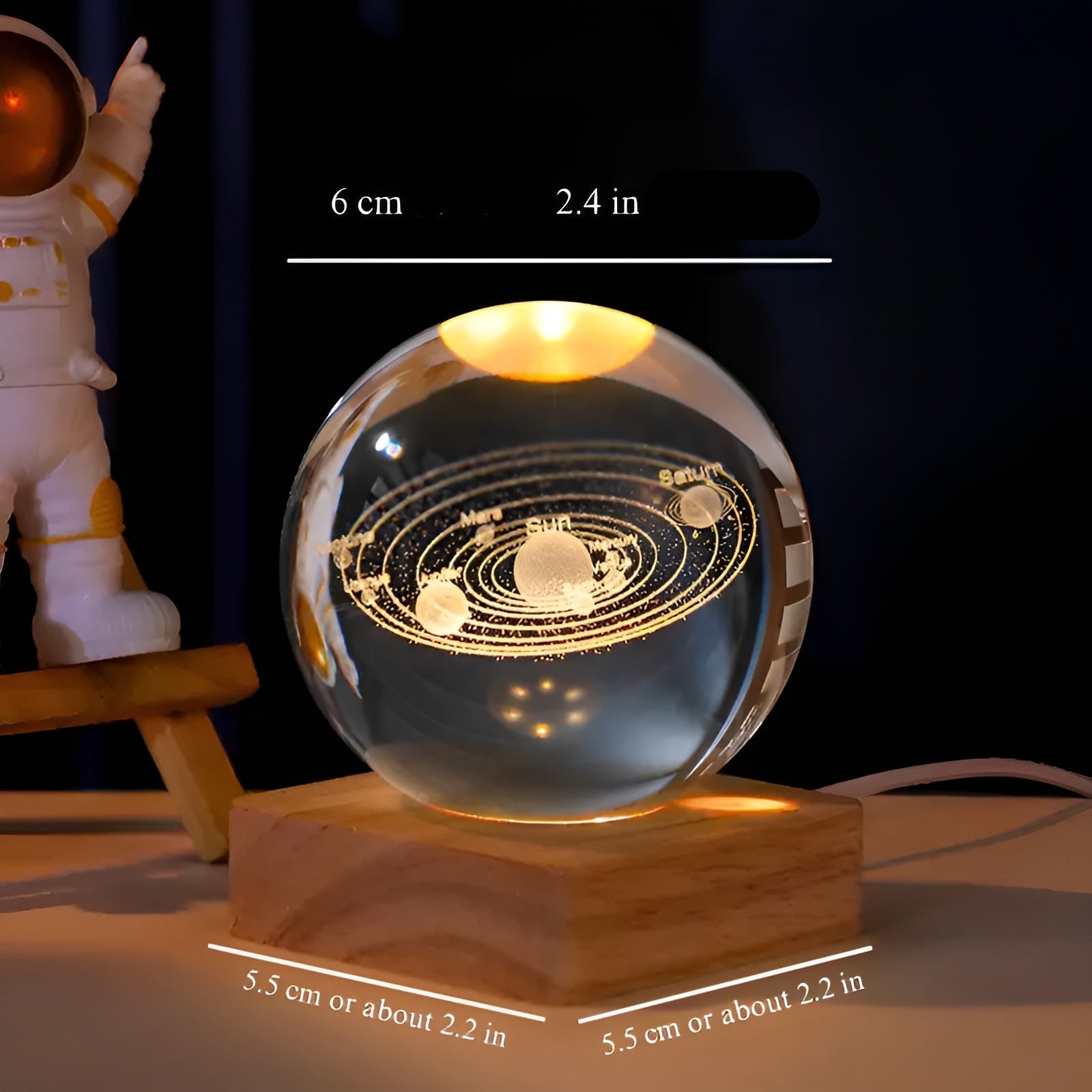 LED Krystallkule – Magisk Lys med Melkeveis-Effekt | Dekorativt Nattlys for Hjemmet