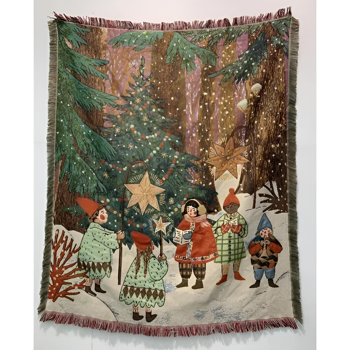 Juleteppe med Nøtteknekker-motiv – Mykt Fleece | Perfekt for Vinterkvelder og Dekorasjon - Juledamer / 130 x 160 cm