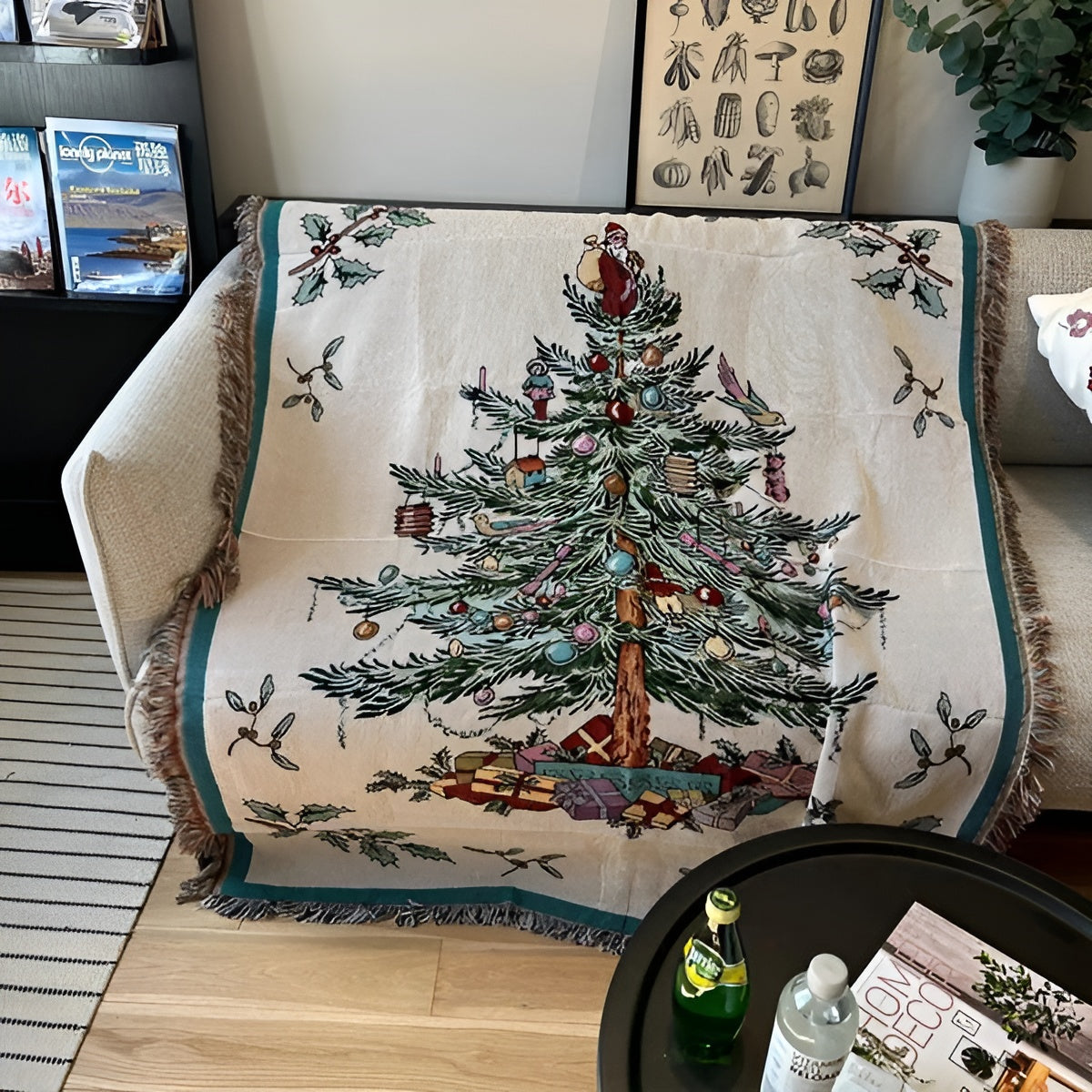 Juleteppe med Nøtteknekker-motiv – Mykt Fleece | Perfekt for Vinterkvelder og Dekorasjon