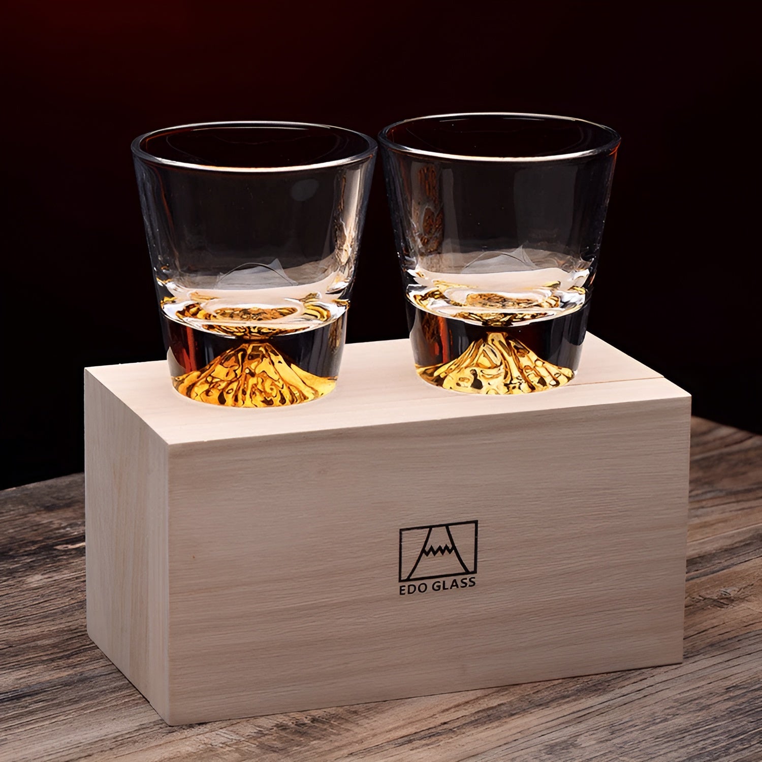 Whiskyglass Med Mount Fuji-design - Elegant Sett For Kjennere
